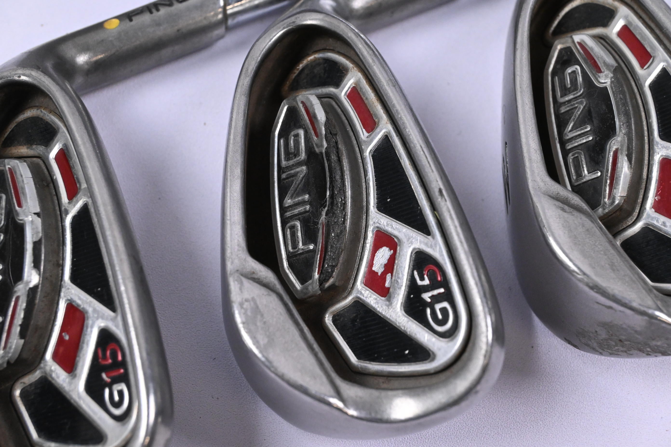 Ping G15 Irons / 5-PW+SW / Yellow Dot / Regular Flex Ping AWT Shafts