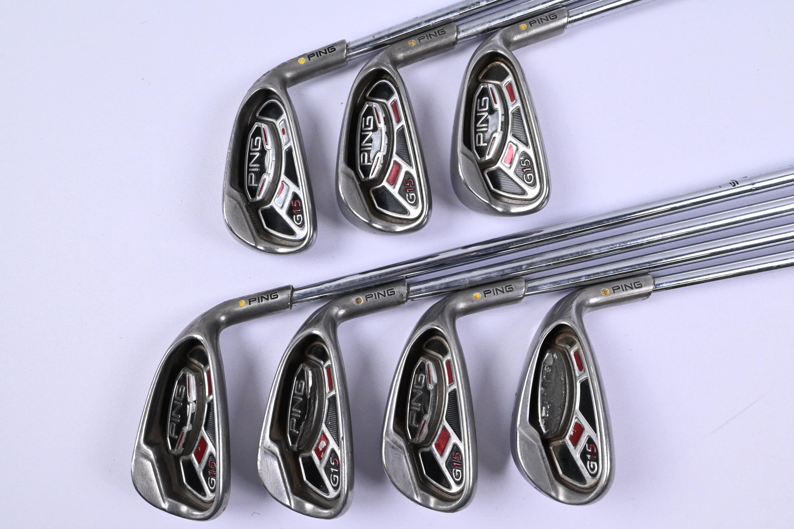 Ping G15 Irons / 5-PW+SW / Yellow Dot / Regular Flex Ping AWT Shafts