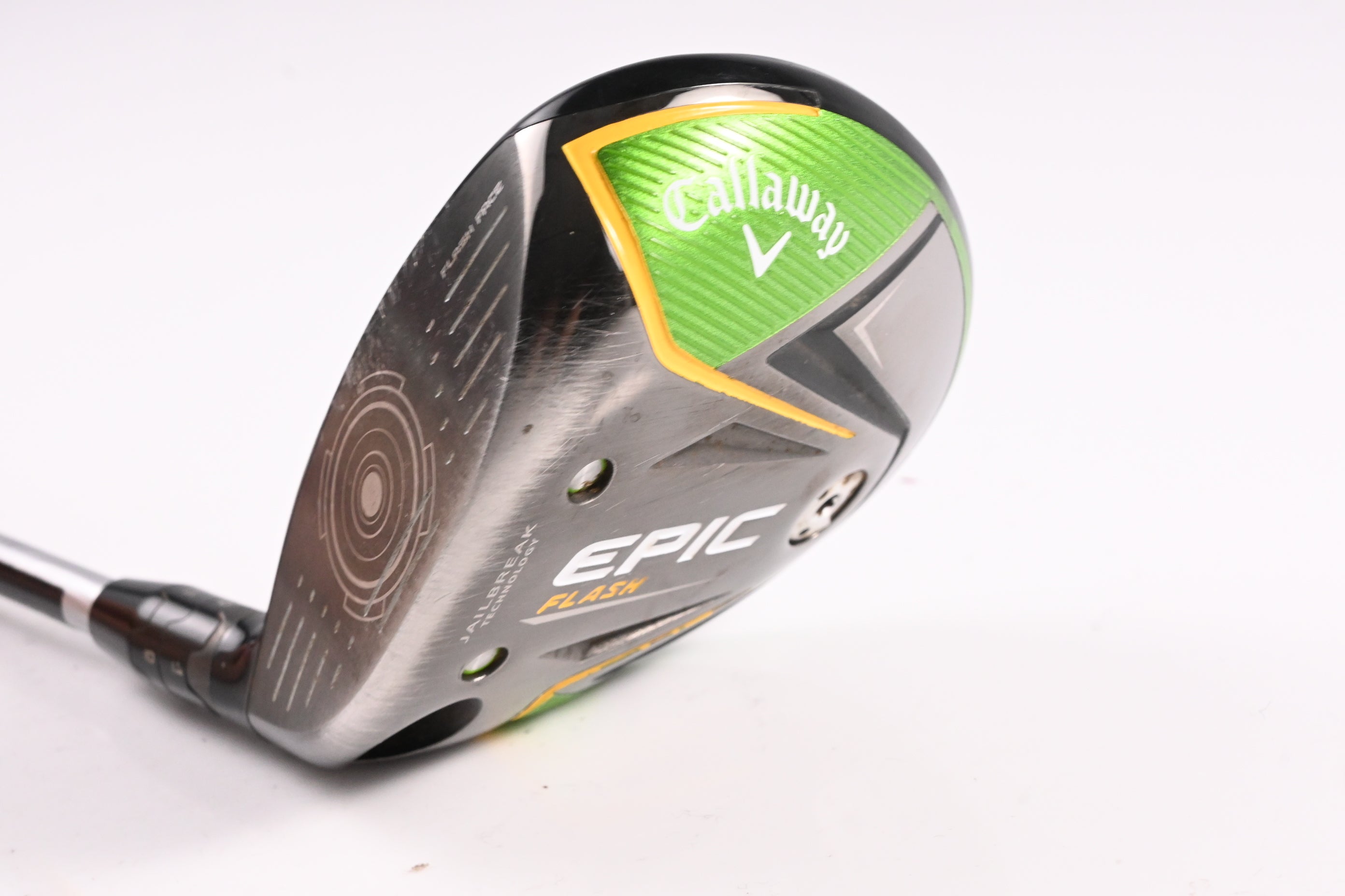 Left Hand Callaway Epic Flash #3 Wood / 15 Degree / Regular Flex EvenFlow Green