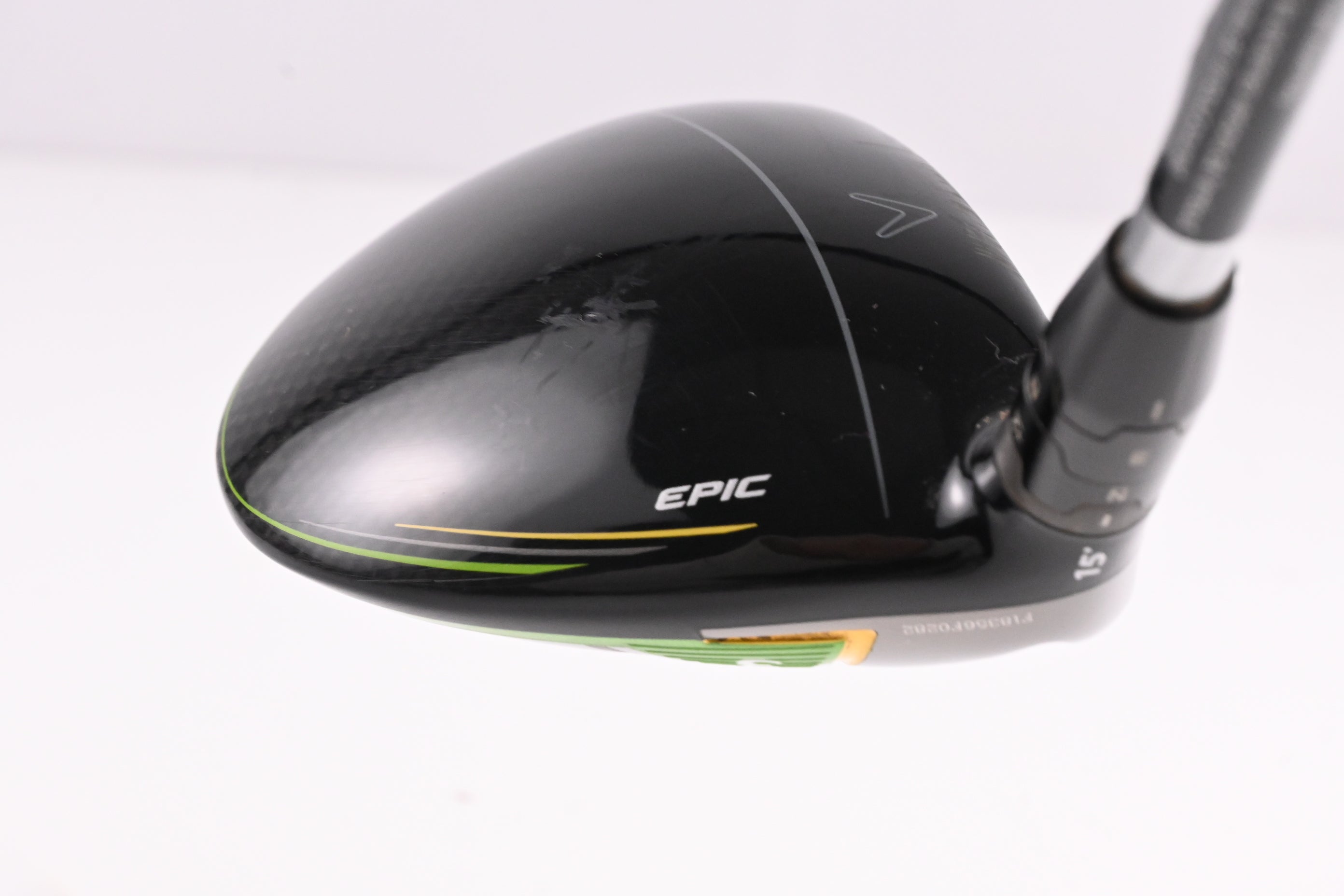 Left Hand Callaway Epic Flash #3 Wood / 15 Degree / Regular Flex EvenFlow Green
