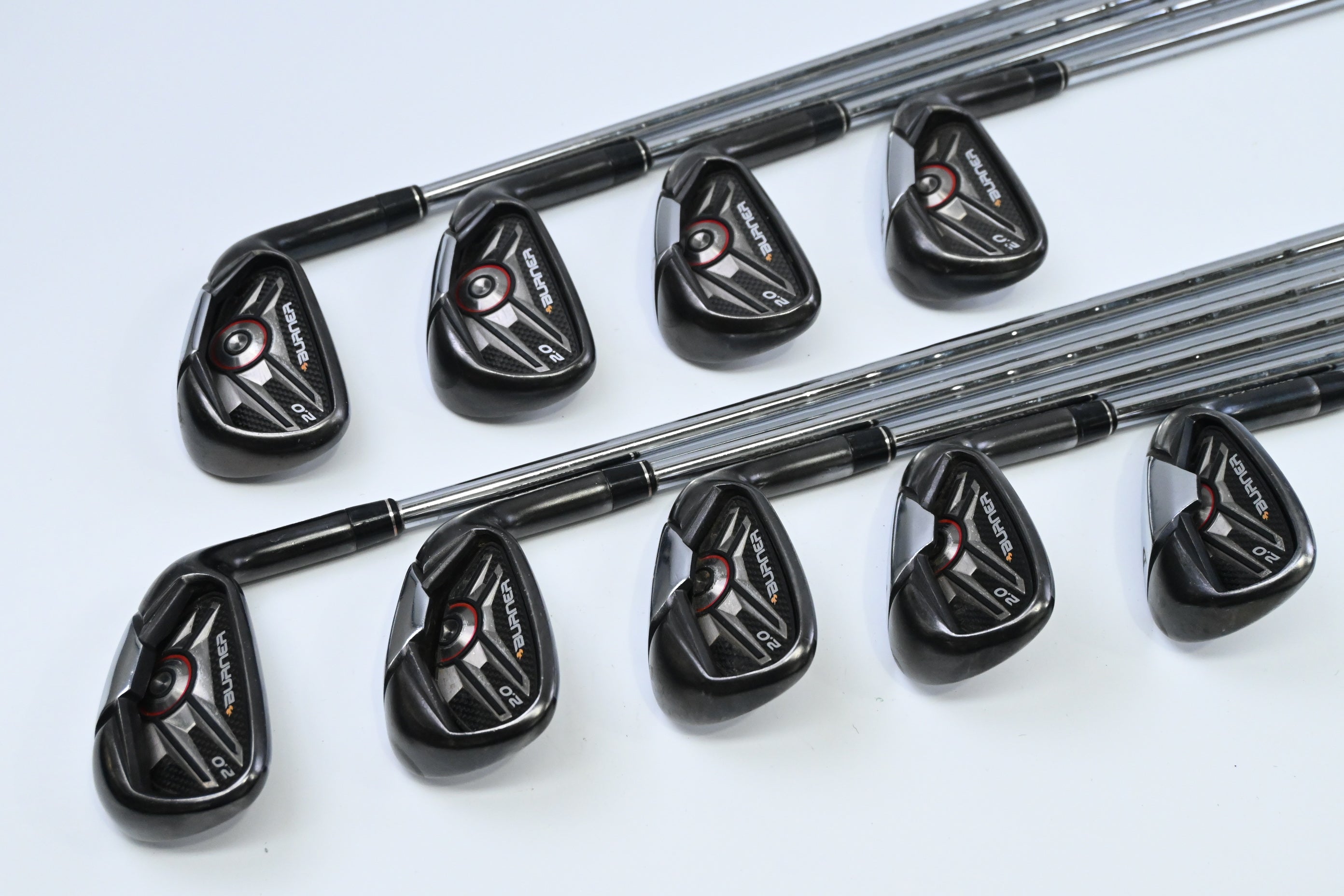 Taylormade Burner 2.0 Irons / 3-PW+AW / Stiff Flex KBS Tour Shafts