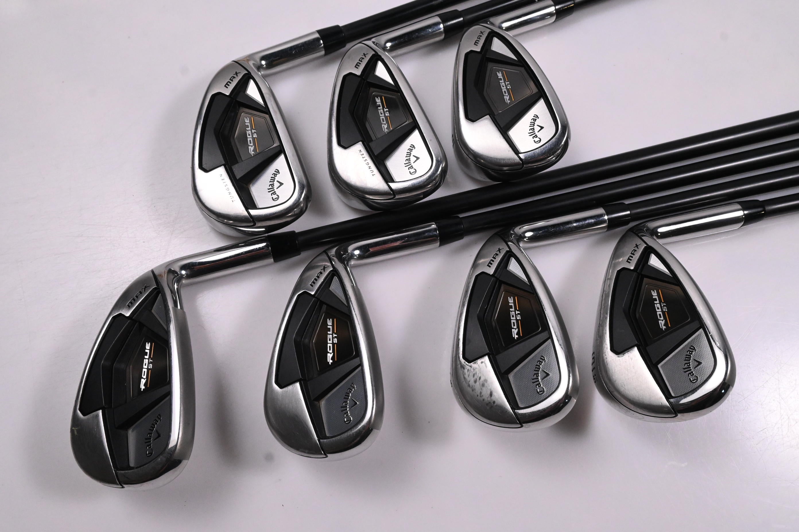 Callaway Rogue ST Max OS Irons / 6-PW+AW+GW / Senior Flex Cypher 50 Shafts