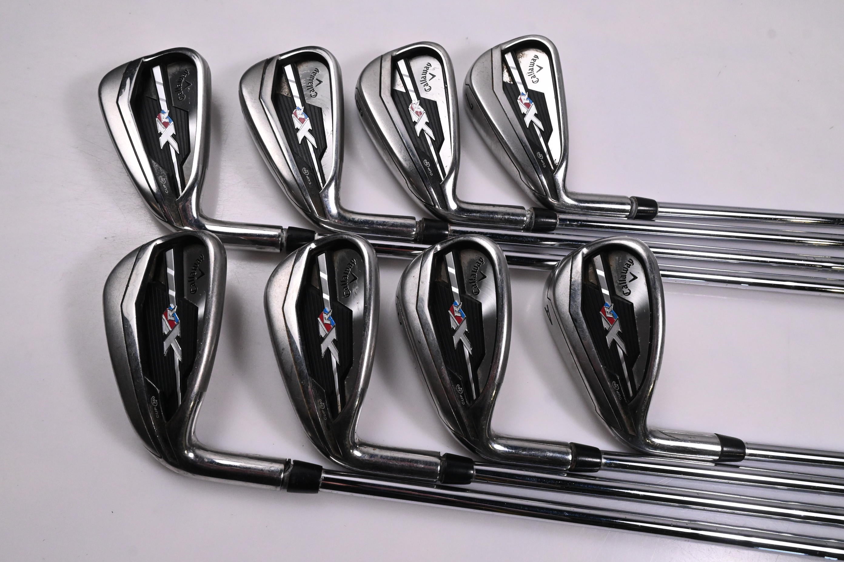 Left Hand Callaway XR Irons / 4-PW+GW / Regular Flex SpeedStep 80 Shafts