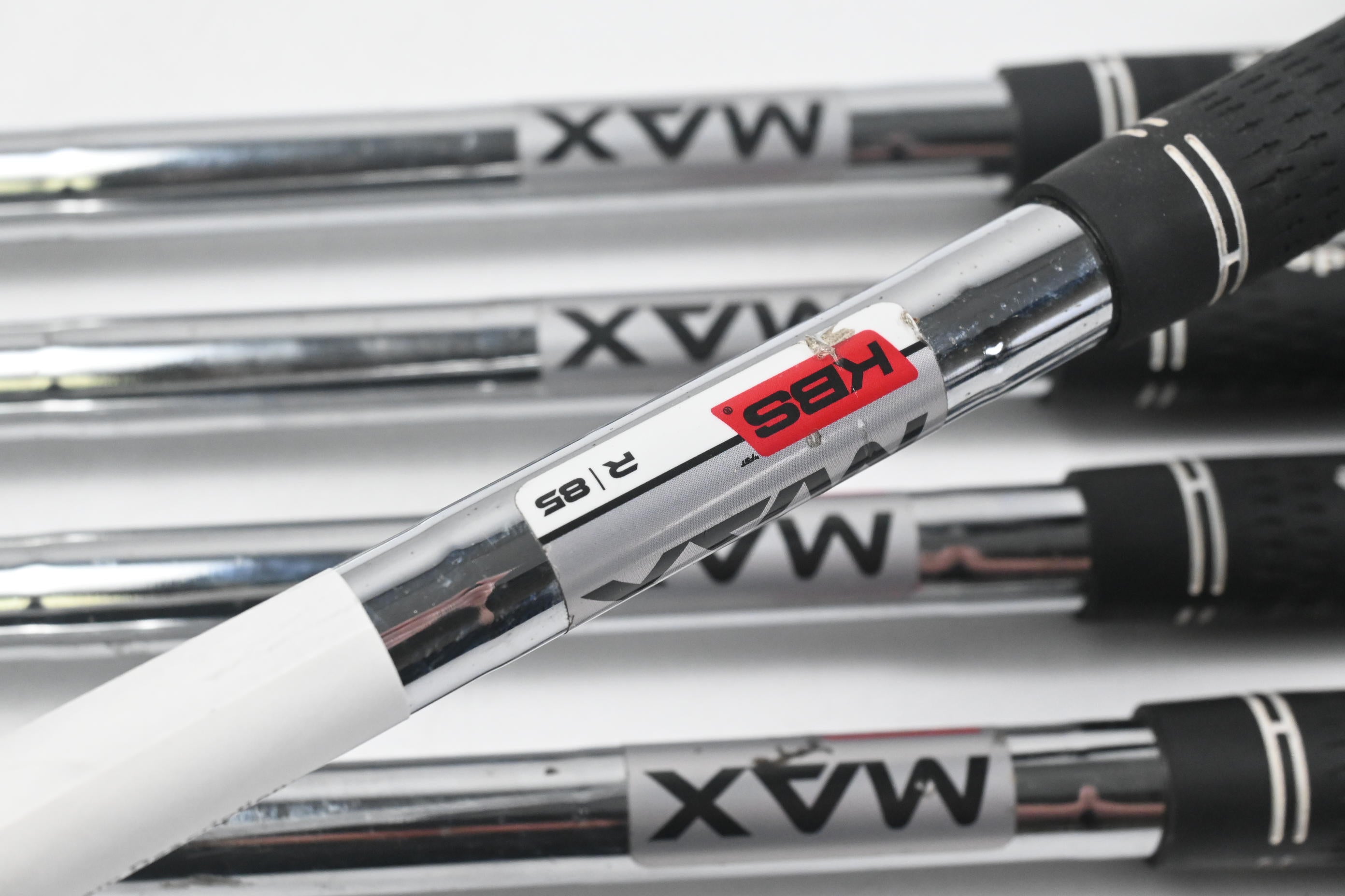 Left Hand Taylormade M4 Irons / 7-PW+SW / Regular Flex KBS MAX 85 Shafts