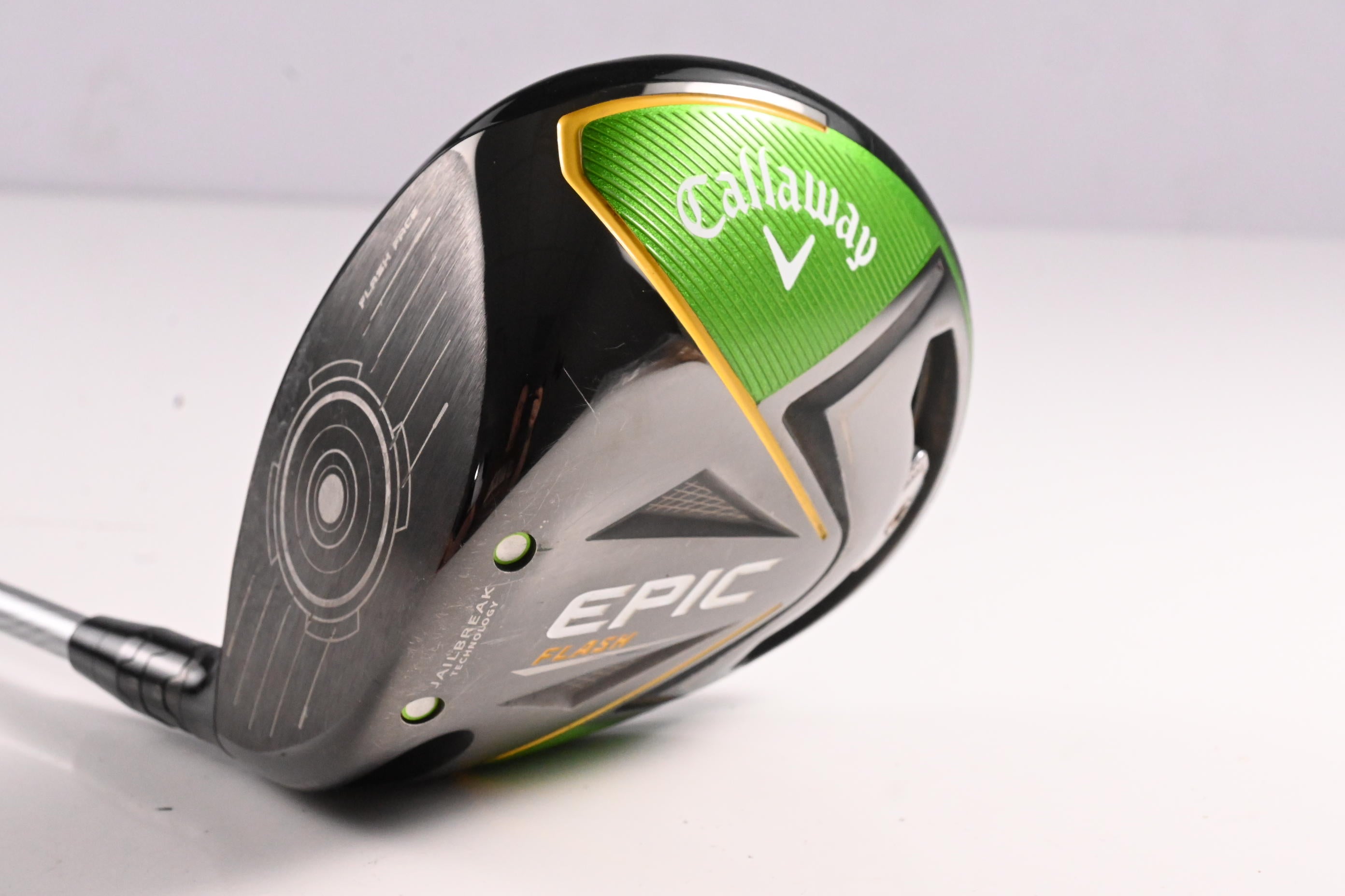 Left Hand Callaway Epic Flash Driver / 9 Degree / Stiff Flex Evenflow Green 55 Shaft