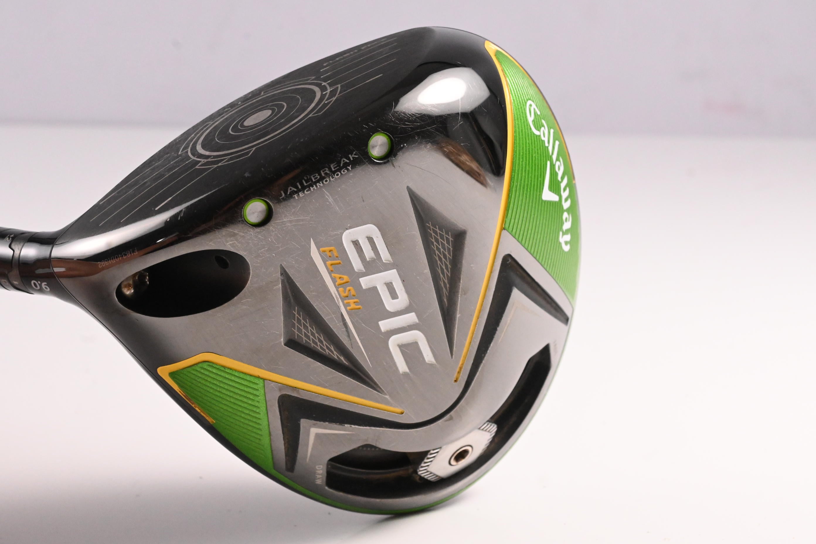 Left Hand Callaway Epic Flash Driver / 9 Degree / Stiff Flex Evenflow Green 55 Shaft