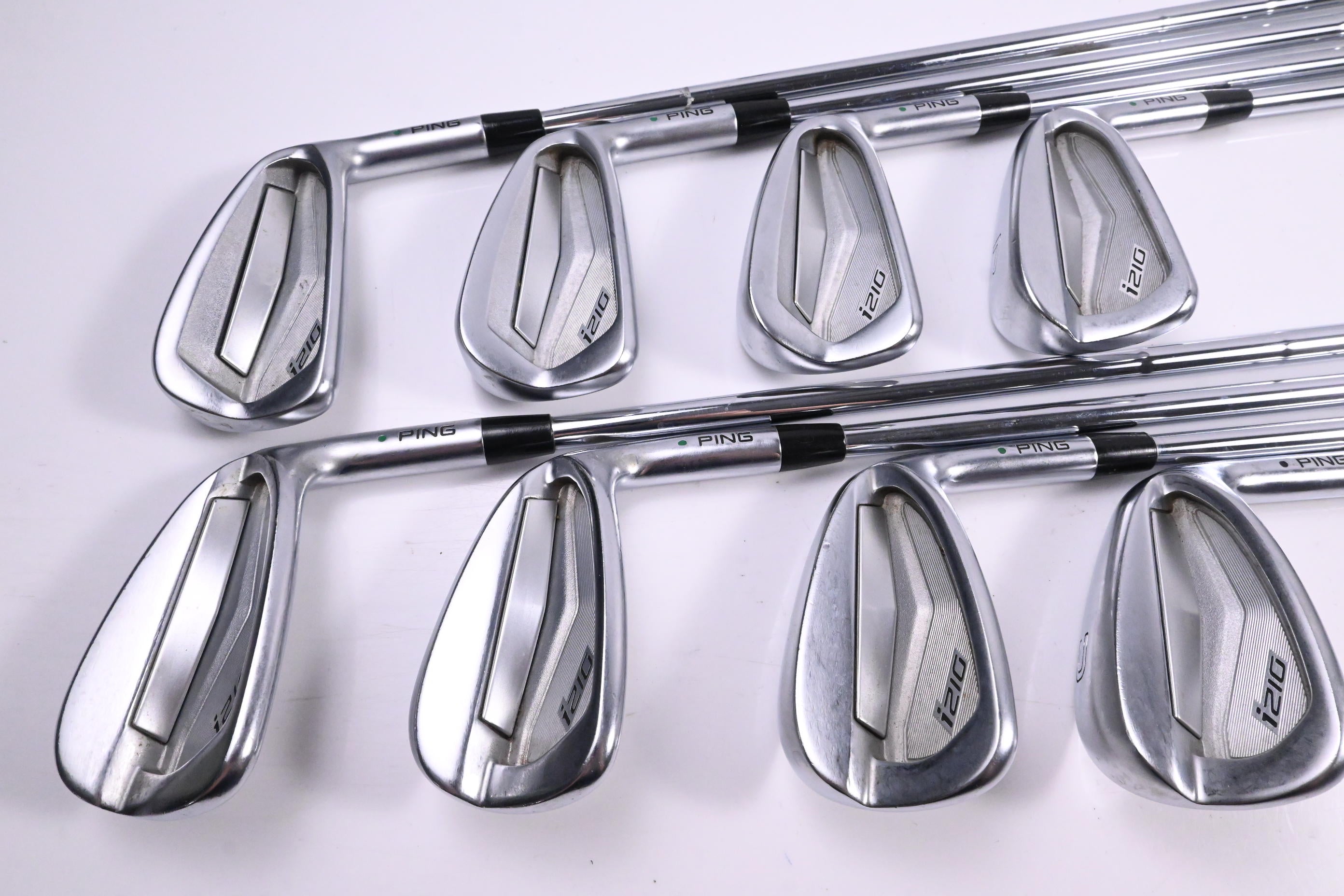 Ping i210 Irons / 4-PW+UW / Green Dot / Stiff Flex Dynamic Gold S300 Shafts
