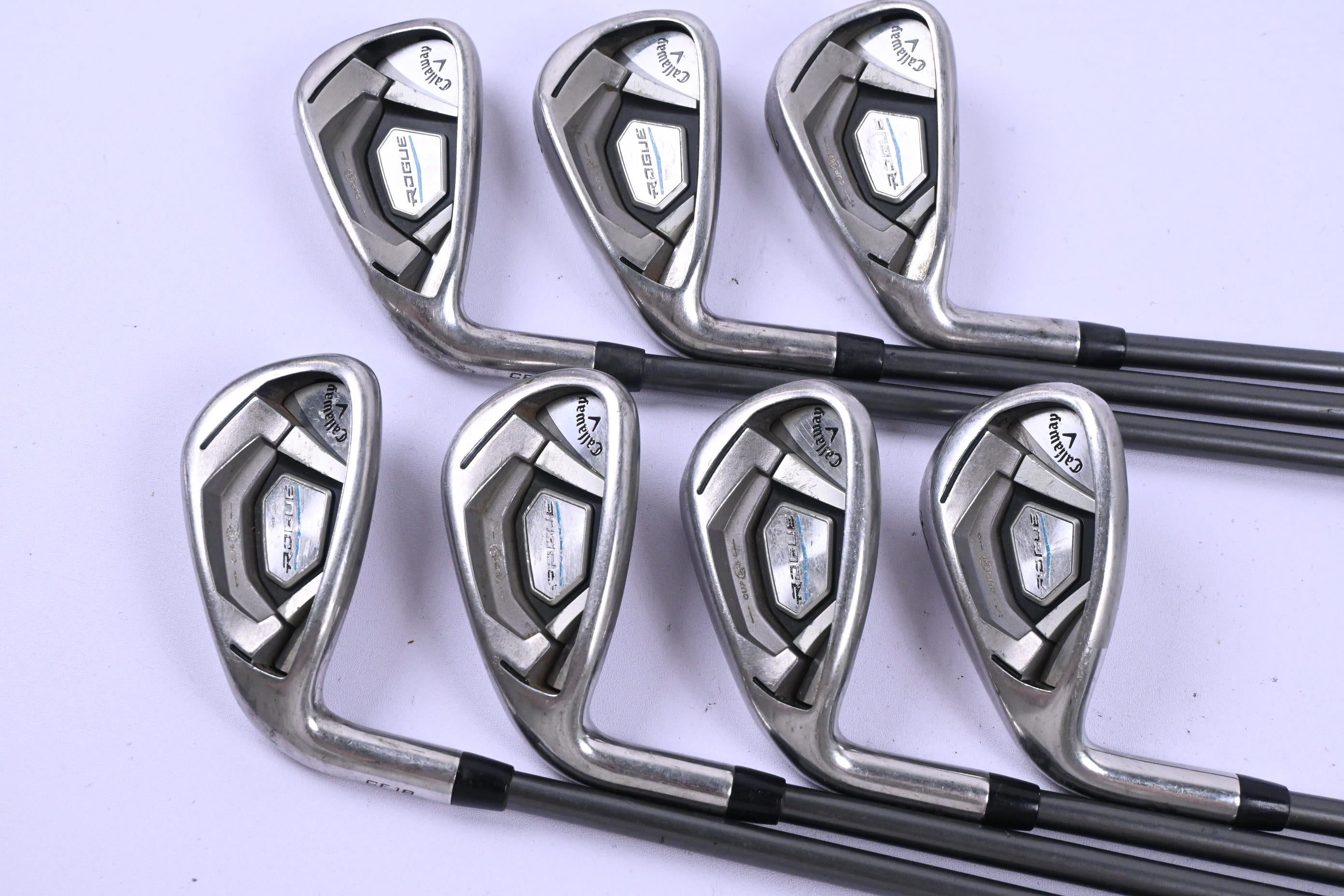 Left Hand Callaway Rogue Irons / 5-PW+GW / Senior Flex Synergy Blue 50 Shafts