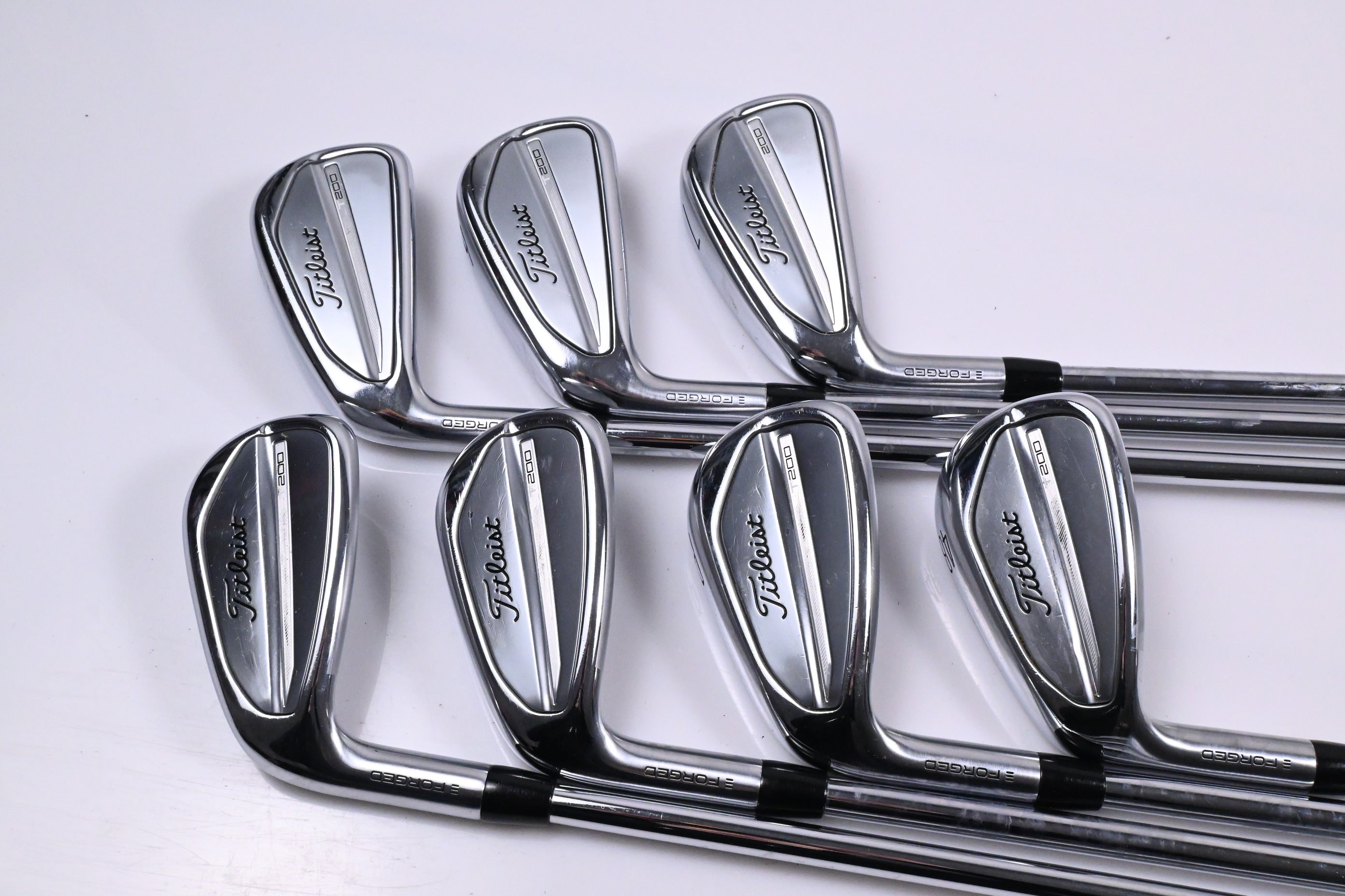 Left Hand Titleist T200 2023 Irons / 5-PW+GW / Stiff Flex AMT Black S300 Shafts