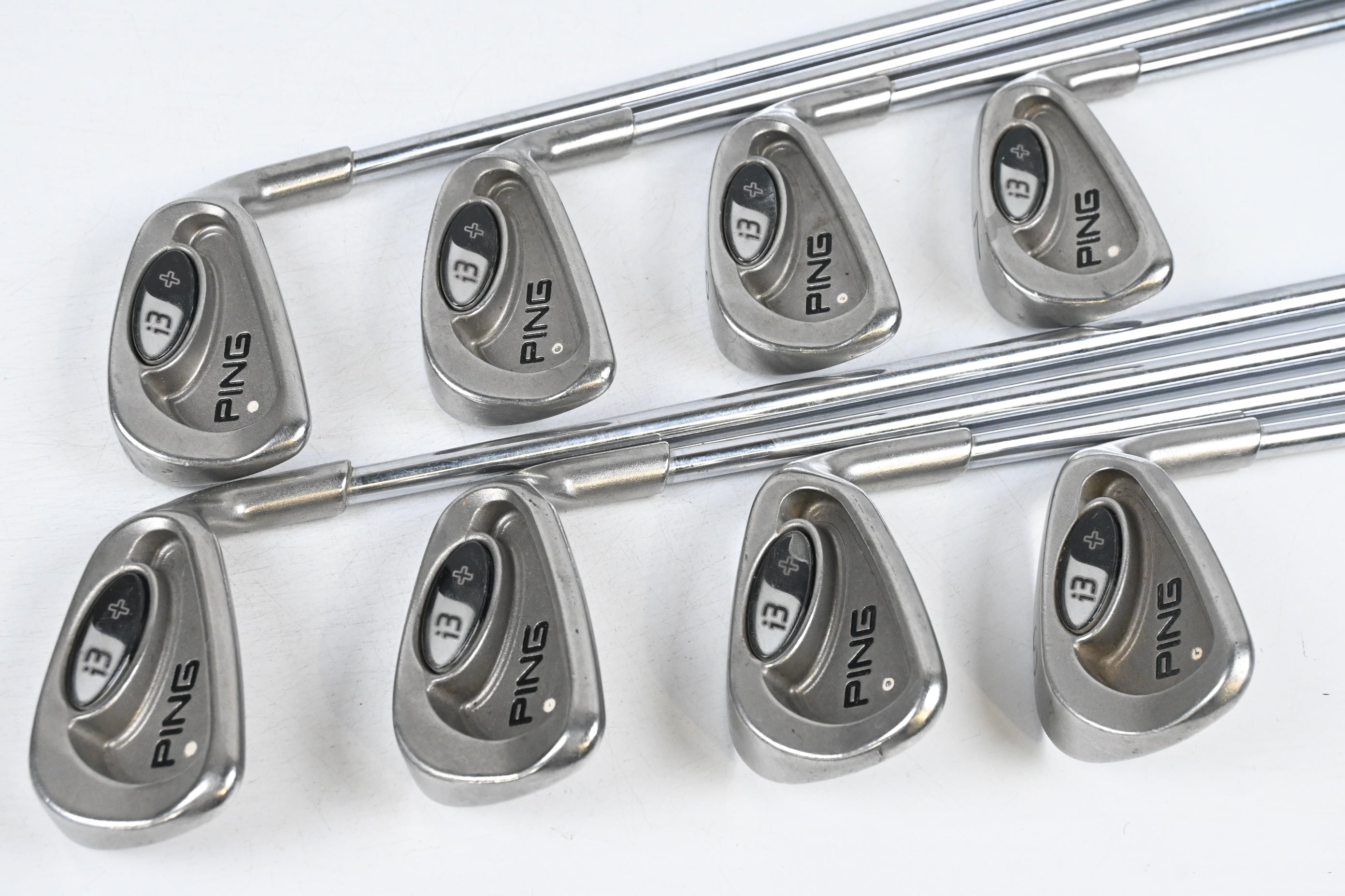 Ping i3+ Irons / 4-PW+SW / White Dot / Stiff Flex Steel Shafts