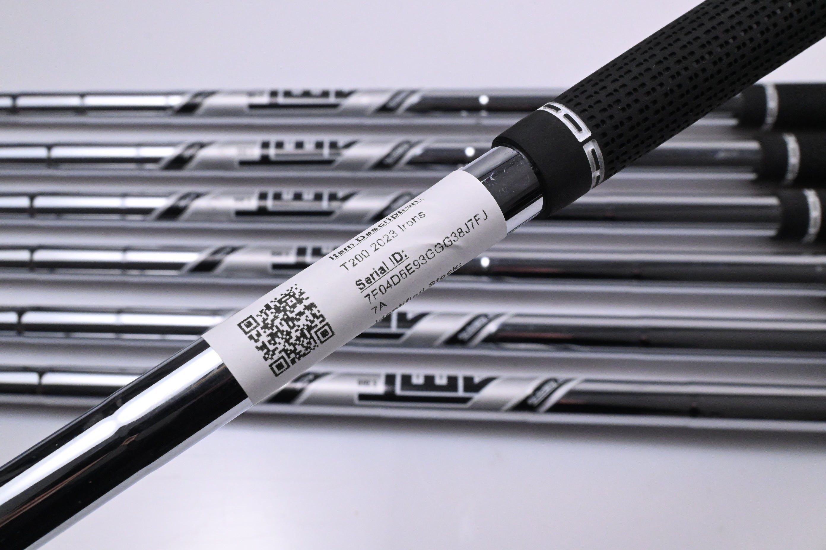 Left Hand Titleist T200 2023 Irons / 5-PW+GW / Stiff Flex AMT Black S300 Shafts