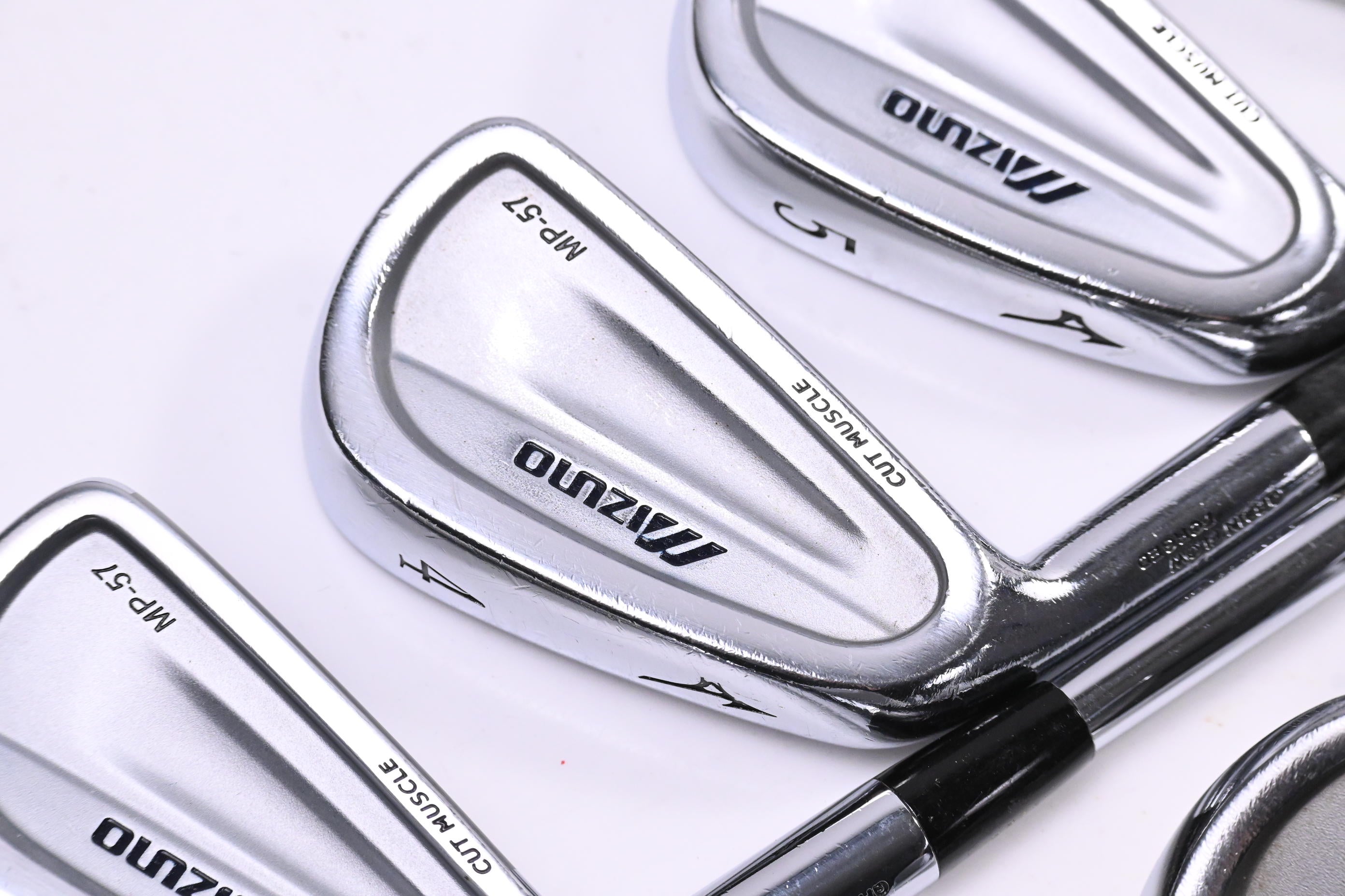 Left Hand Mizuno MP-57 Irons / 3-PW / Regular Flex Dynamic Gold Shafts