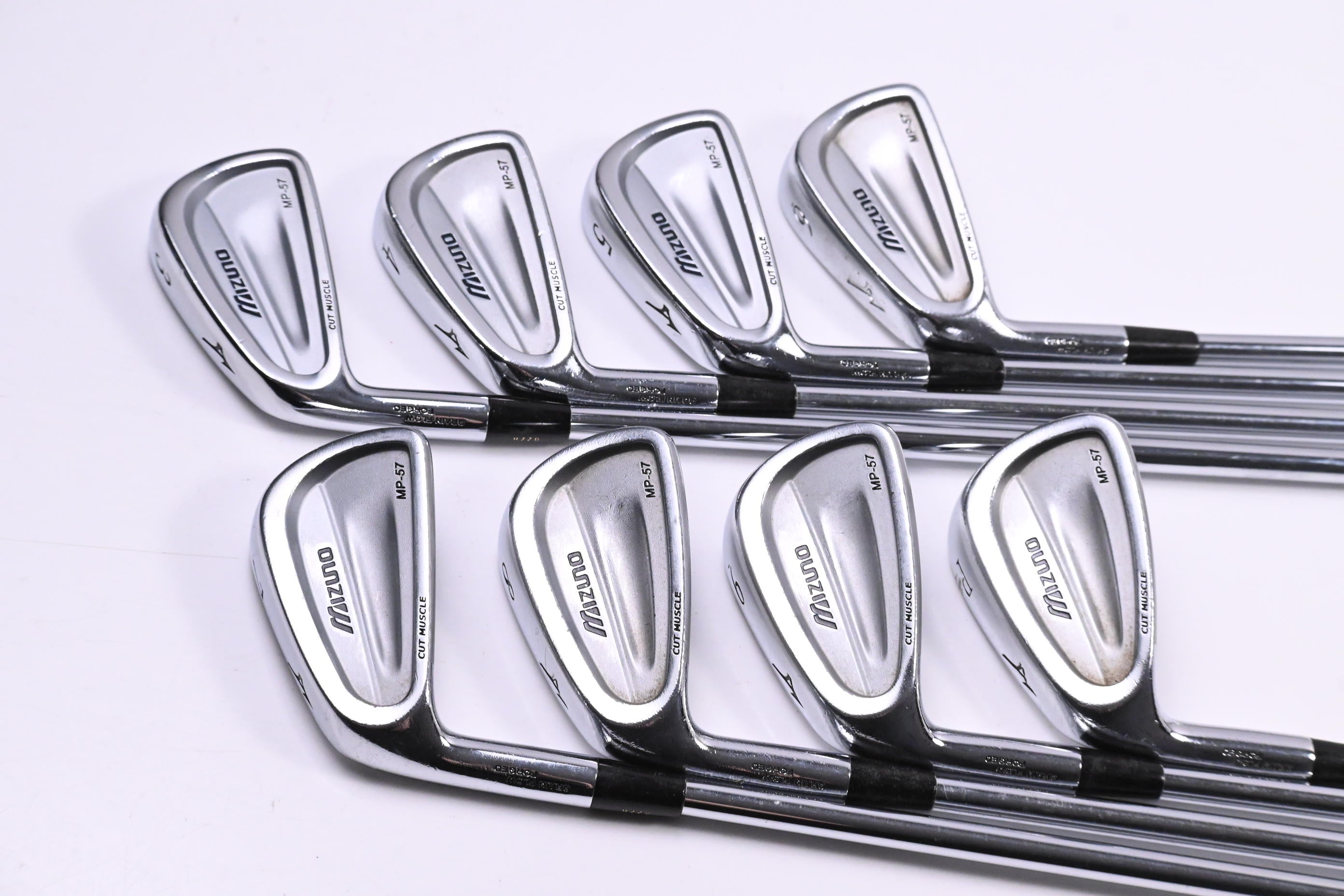 Left Hand Mizuno MP-57 Irons / 3-PW / Regular Flex Dynamic Gold Shafts