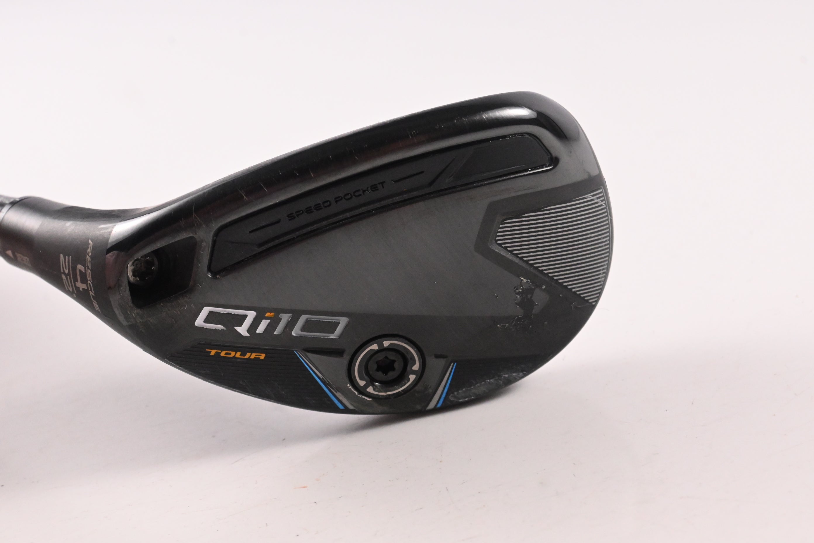 Left Hand Taylormade Qi10 Tour #4 Hybrid / 22 Degree / Regular Flex Tensei AV