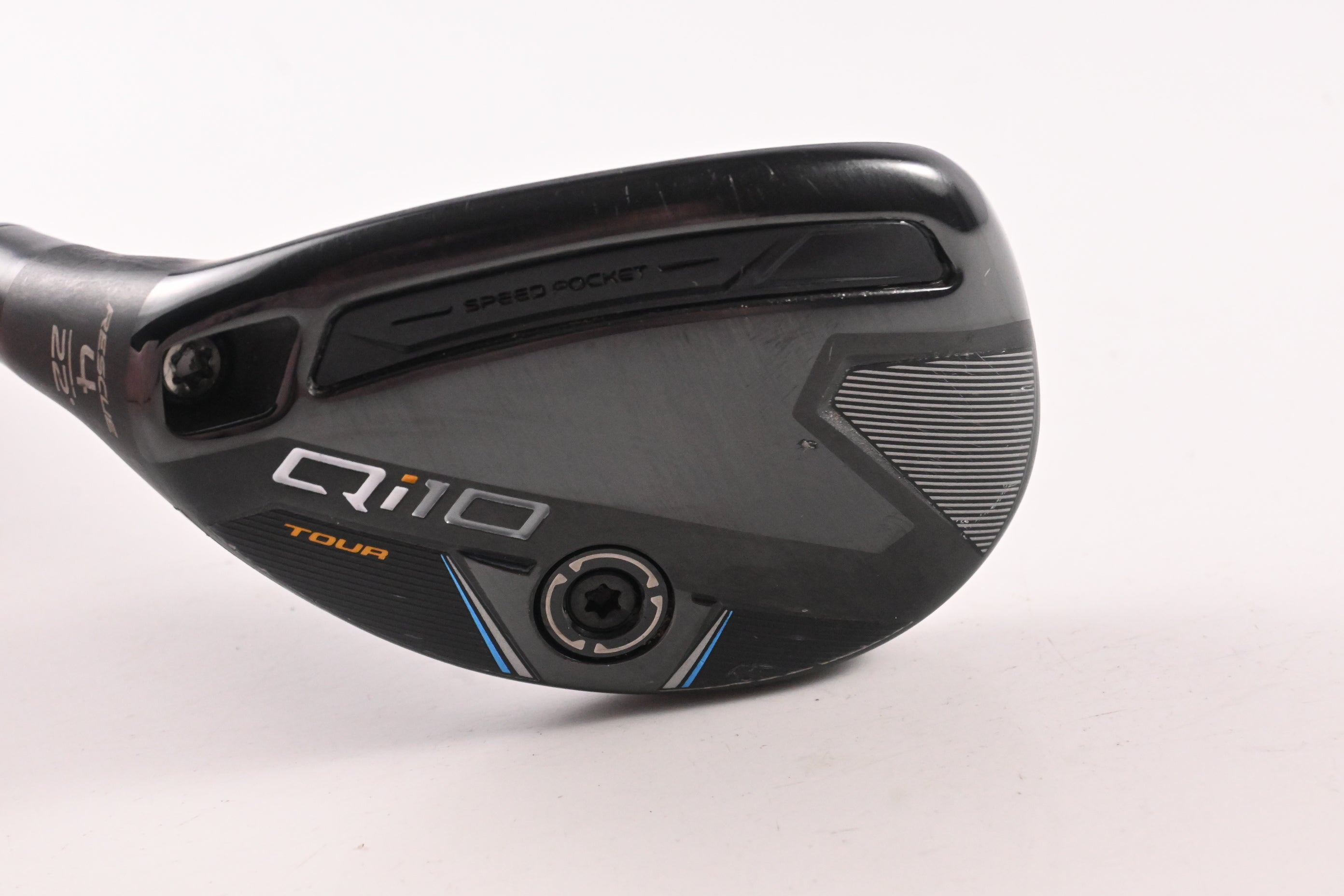 Left Hand Taylormade Qi10 Tour #4 Hybrid / 22 Degree / Regular Flex Tensei AV