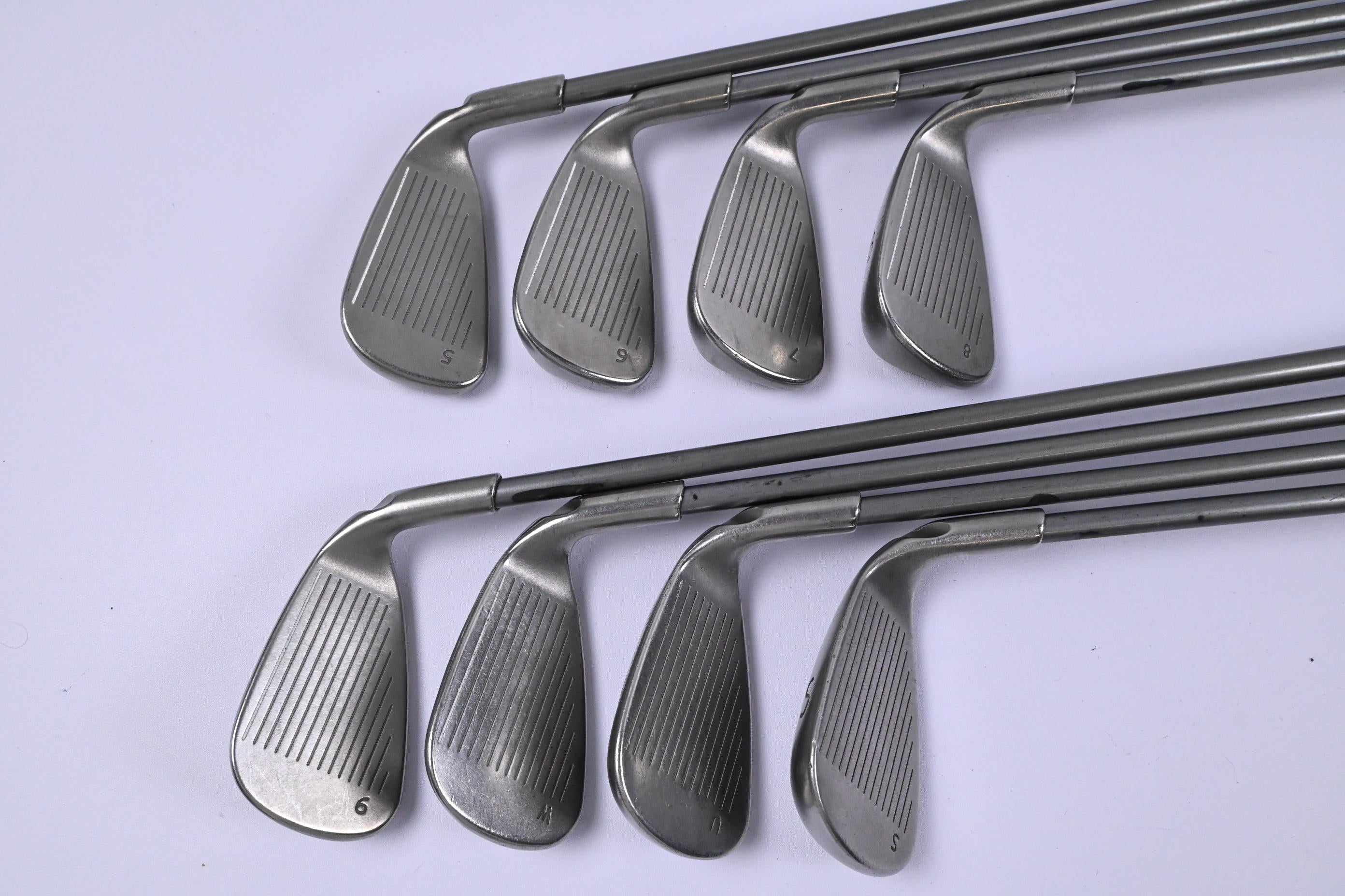 Left Hand Ping G5 Irons / 5-PW+GW+SW / Green Dot / Senior Flex Ping TFC 100