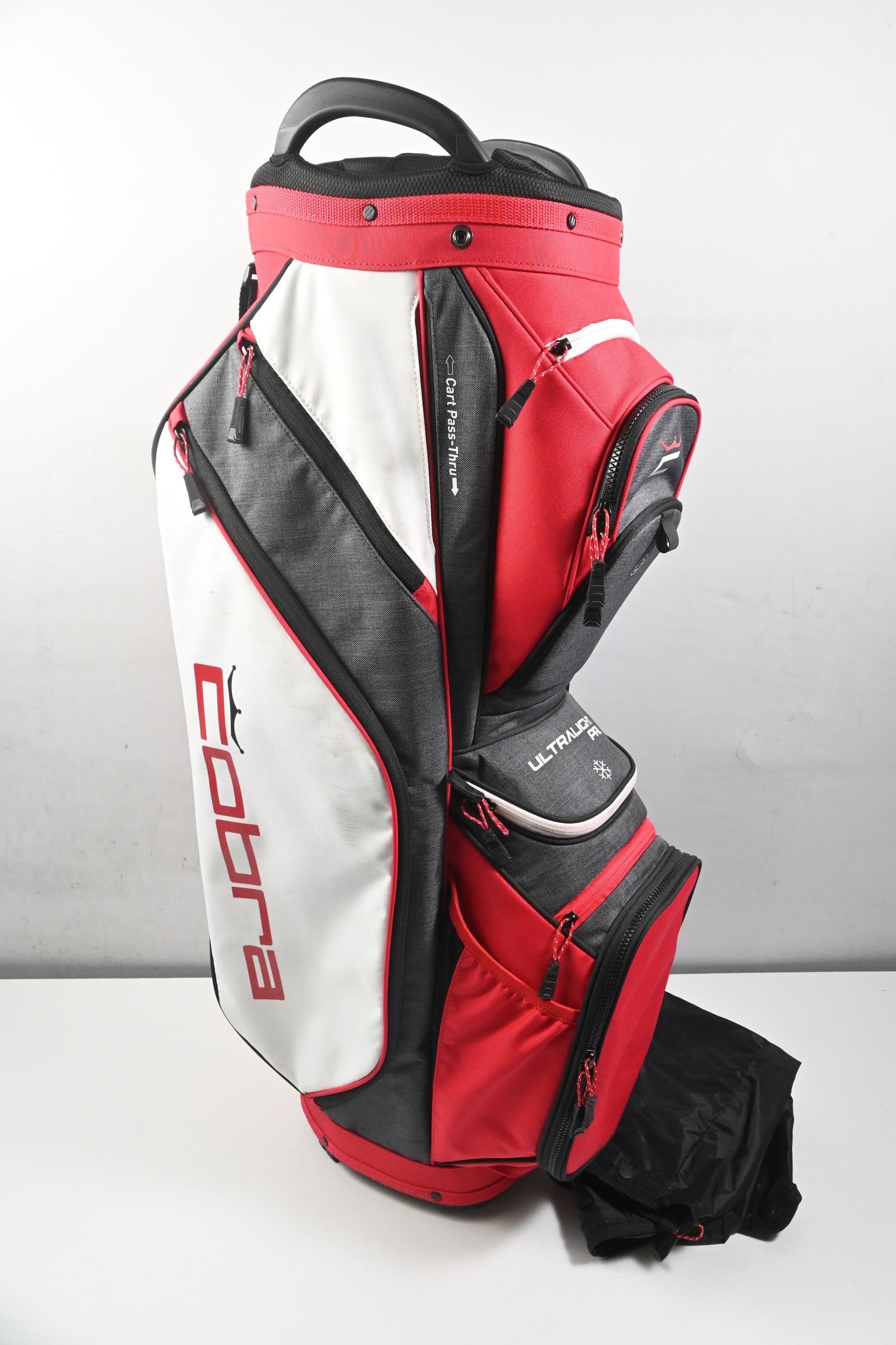 Cobra Ultralight Pro Cart Bag / 14-Way Divider / Red, White & Grey
