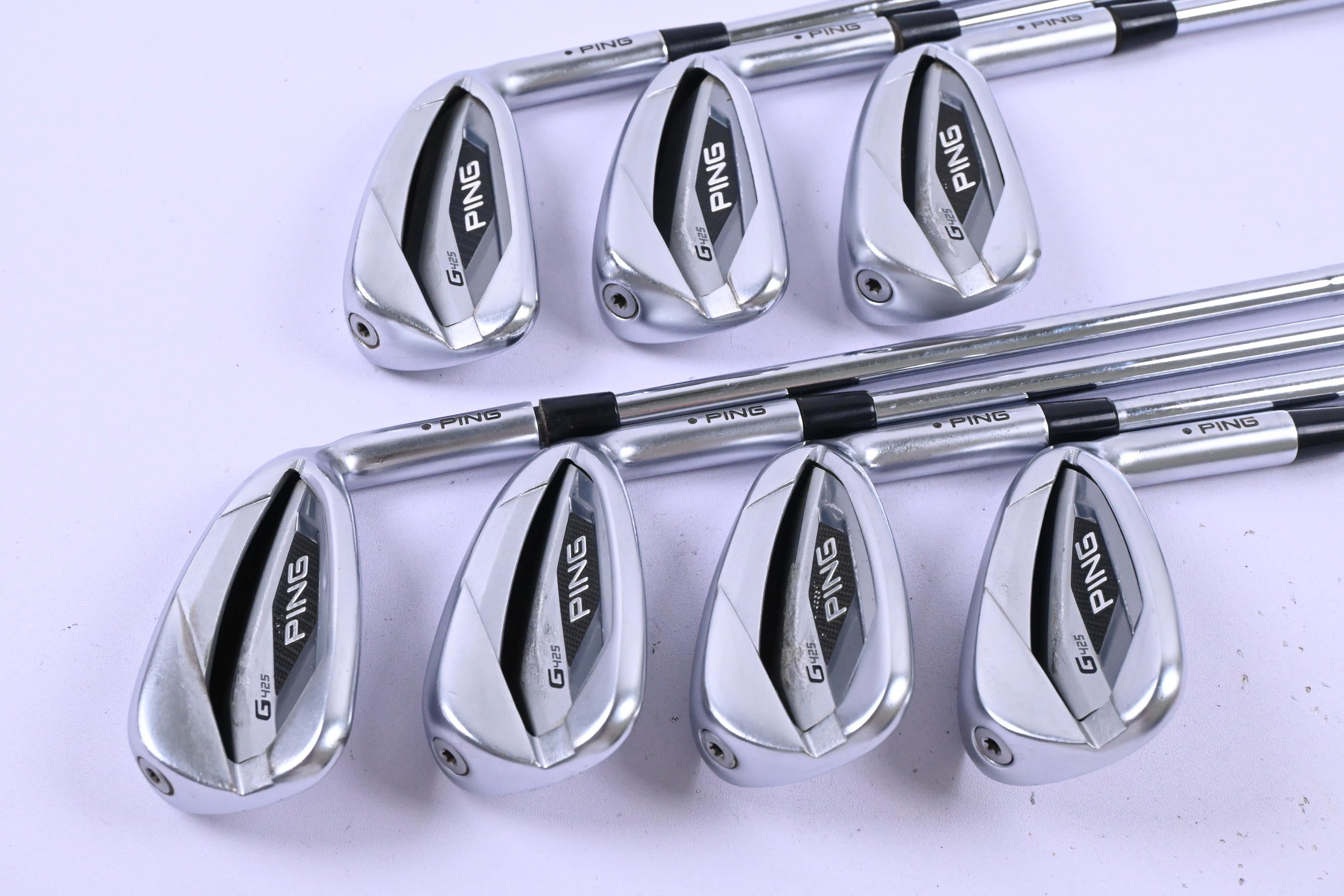 Ping G425 Irons / 5-PW+GW / Black Dot / Stiff Flex Ping AWT 2.0 Shafts