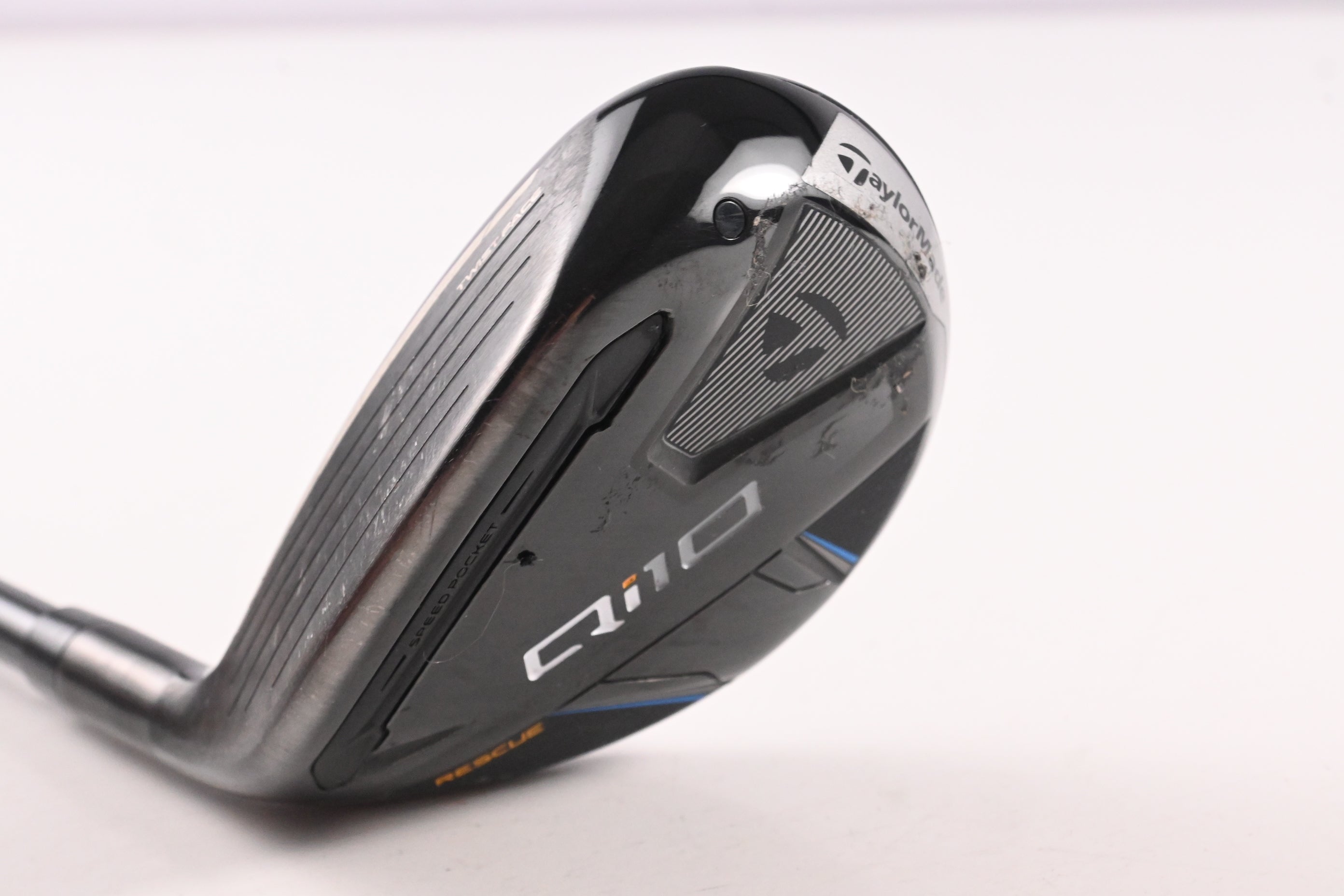 Left Hand Taylormade Qi10 #4 Hybrid / 22 Degree / Stiff Flex Ventus TR Blue 7