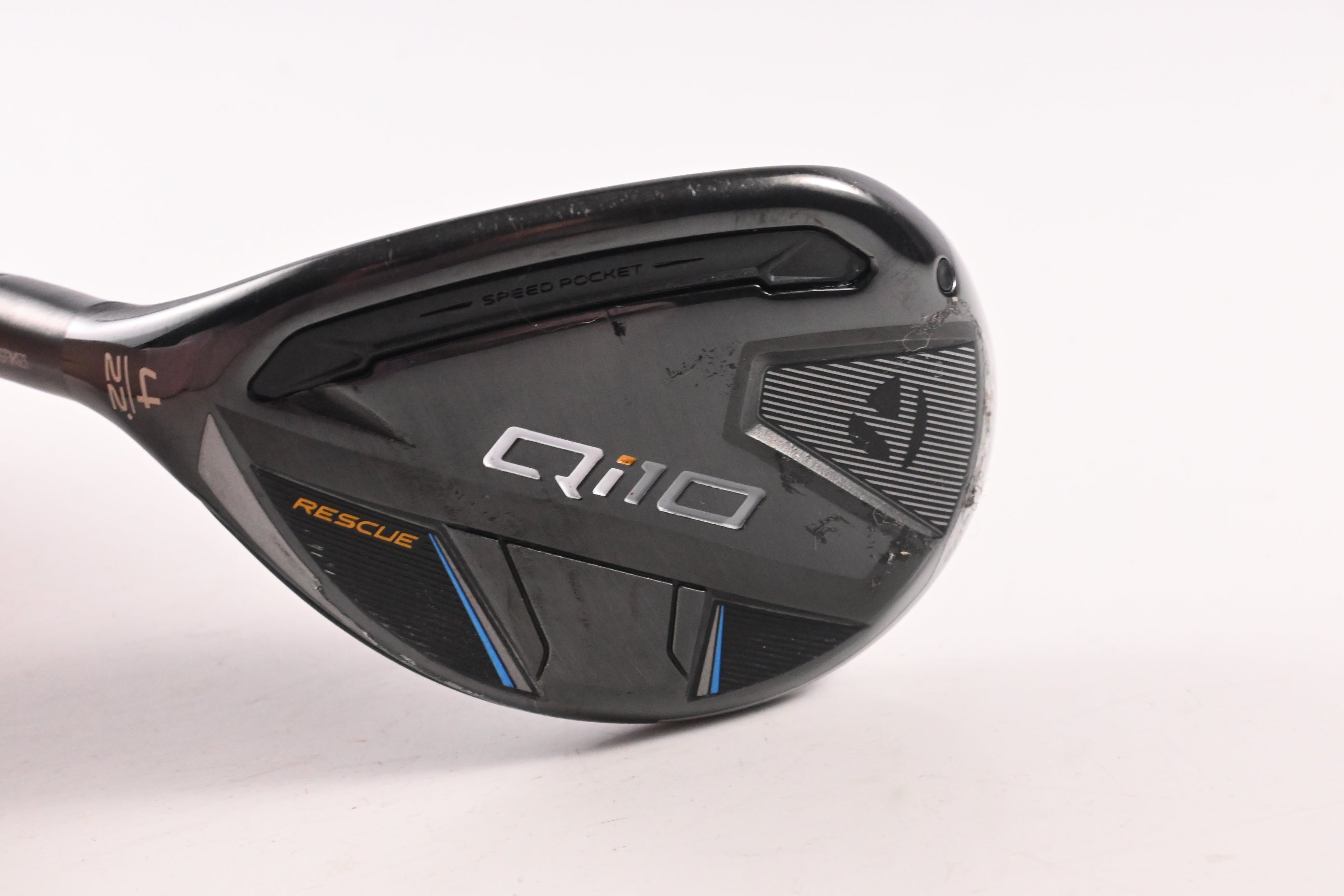 Left Hand Taylormade Qi10 #4 Hybrid / 22 Degree / Stiff Flex Ventus TR Blue 7
