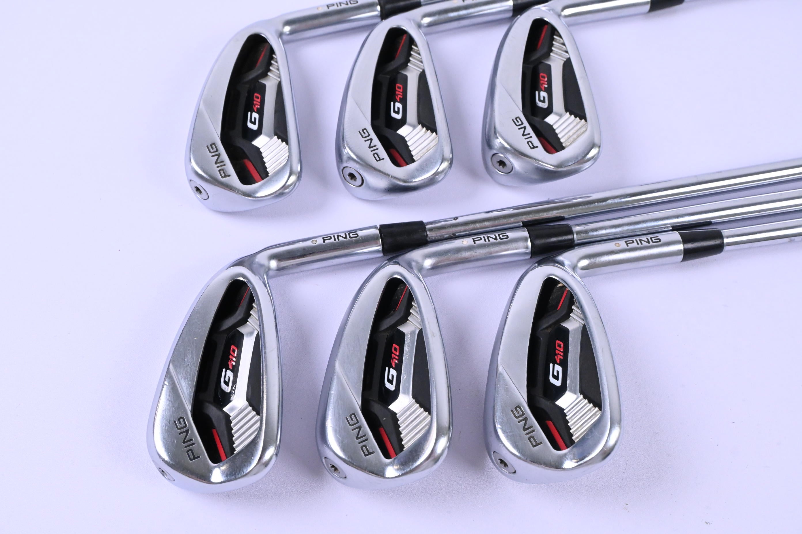 Ping G410 Irons / 5-PW / White Dot / Regular Flex Dynamic Gold 105 Shafts
