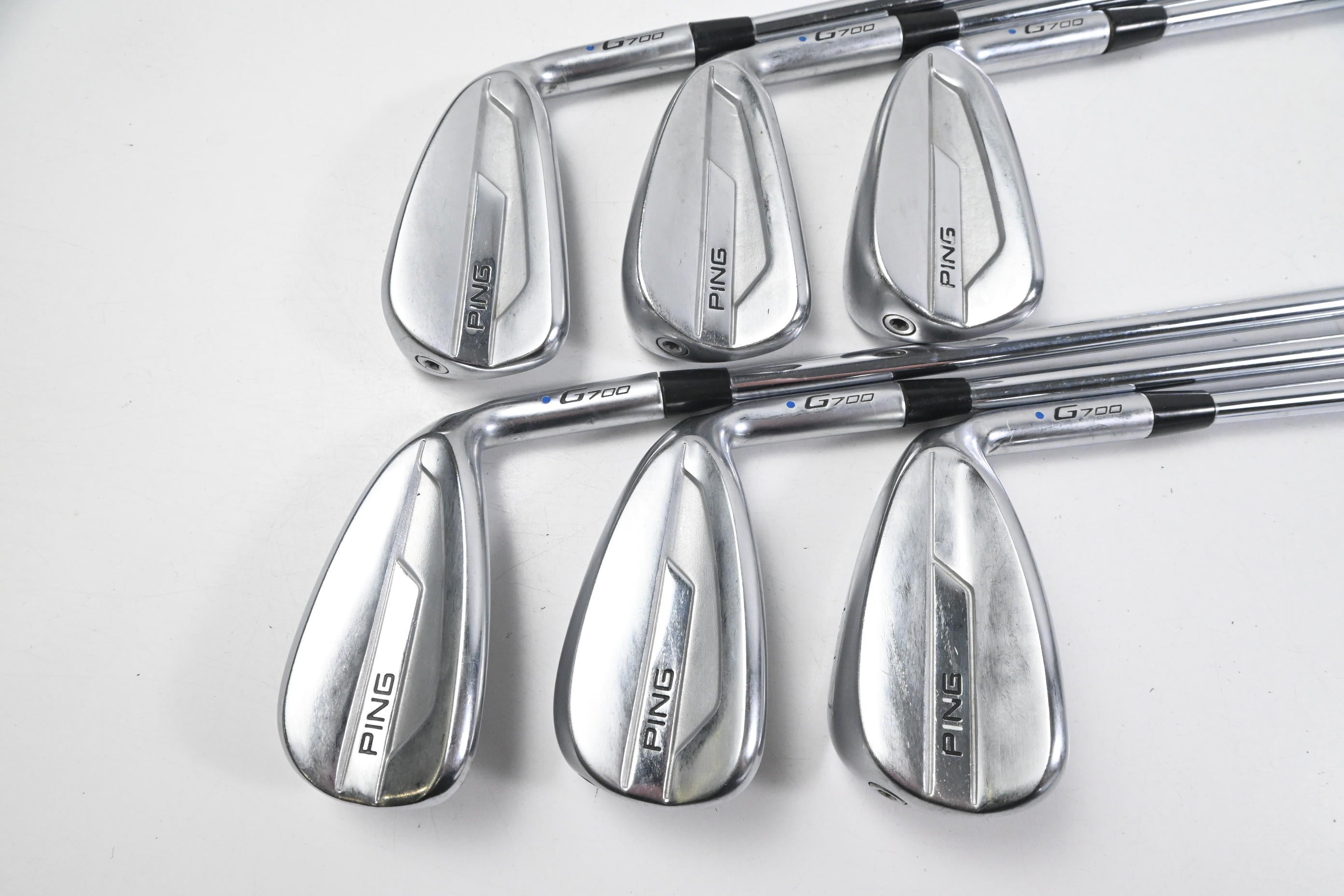 Ping G700 Irons / 5-PW / Blue Dot / Regular Flex Ping AWT 2.0 Shafts