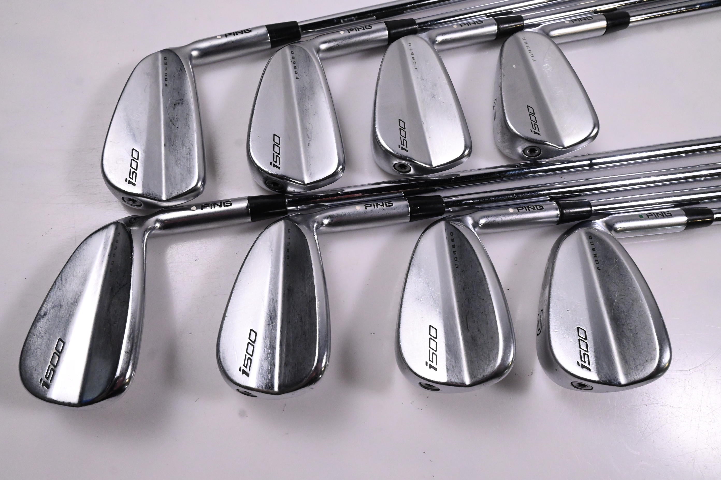 Ping i500 Irons / 4-PW+GW / White Dot / Stiff Flex Dynamic Gold S300 Shafts
