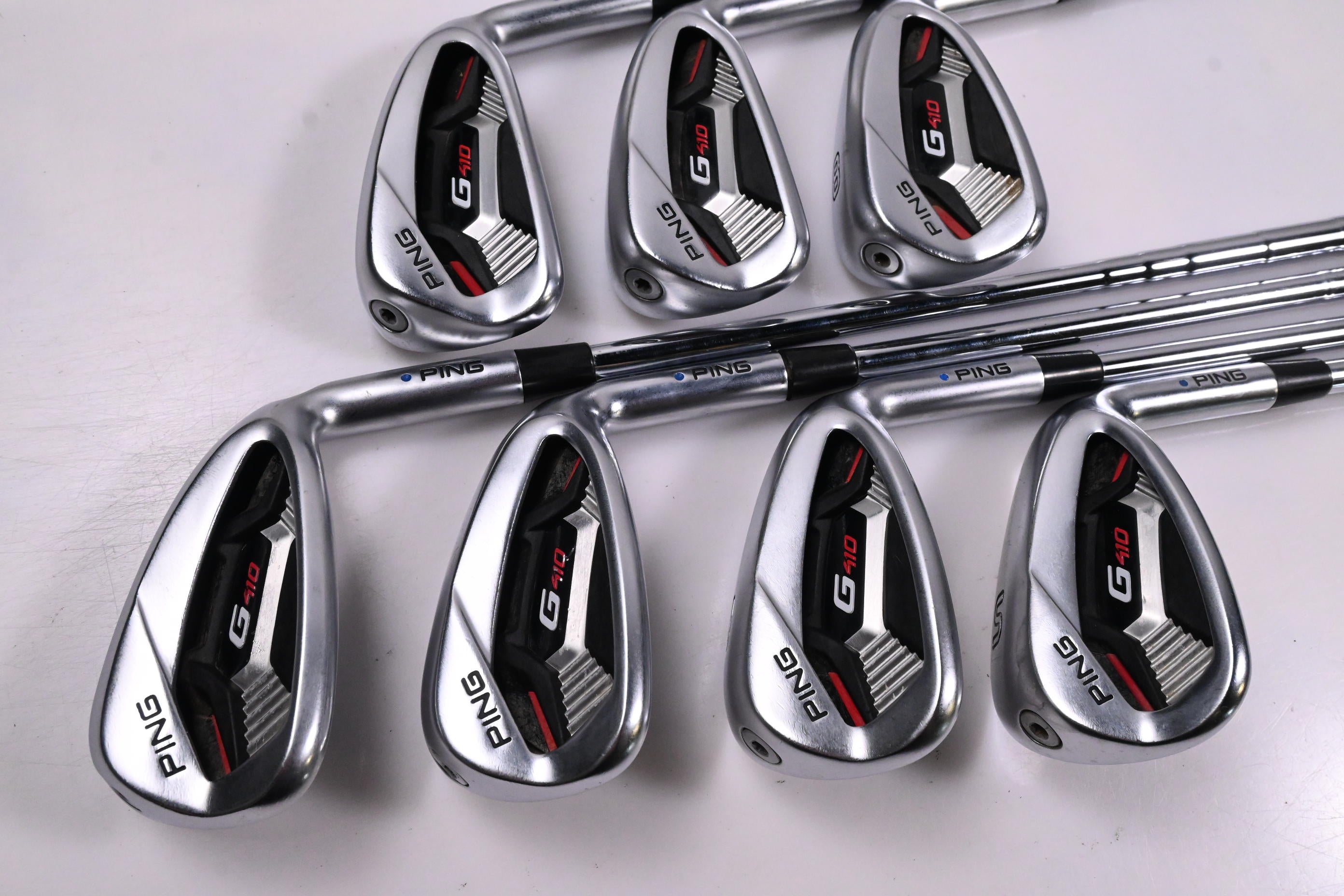 Ping G410 Irons / 6-PW+GW+SW / Blue Dot / Regular Flex Elevate MPH 95 Shafts