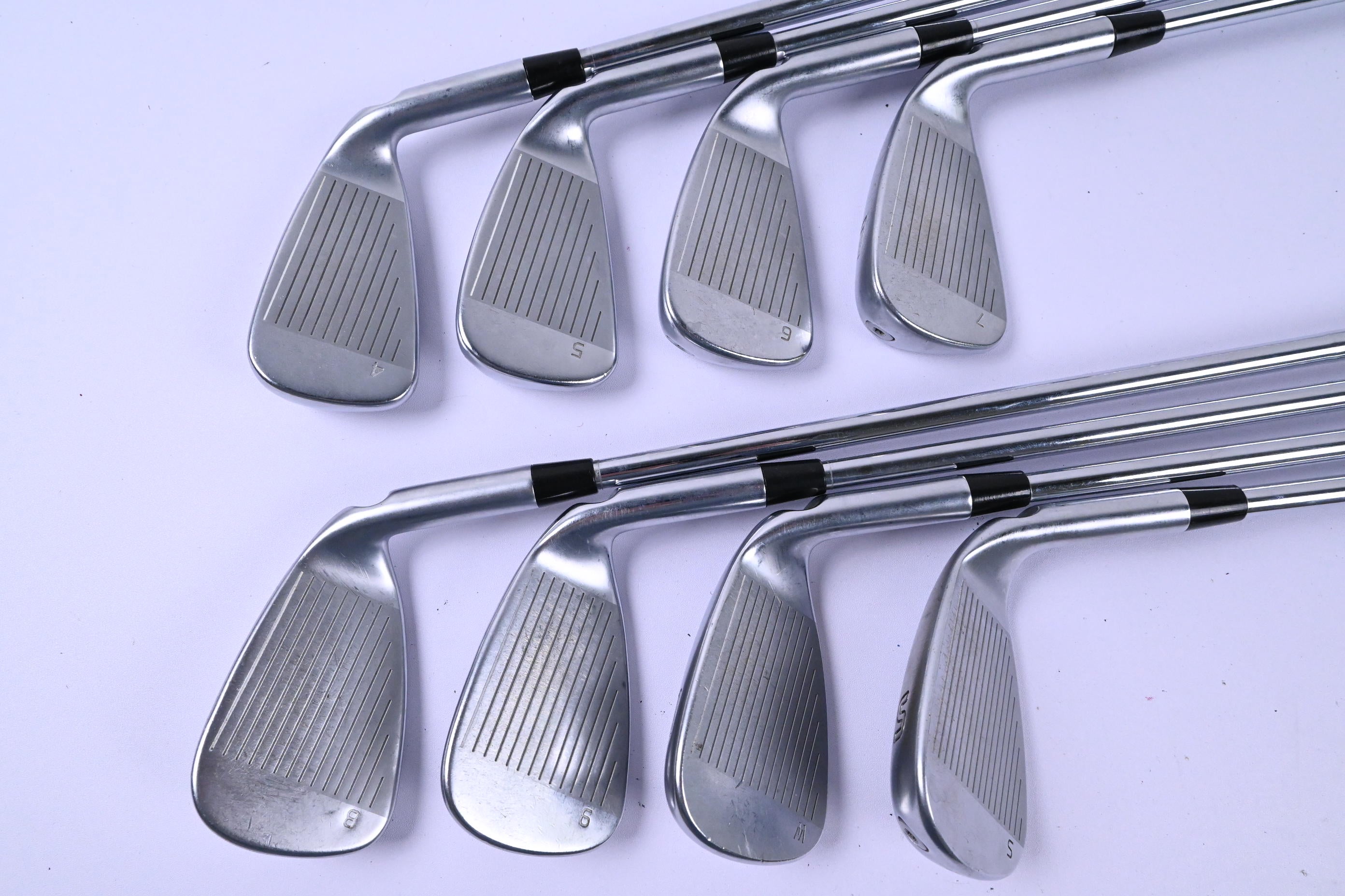 Left Hand Ping G410 Irons / 4-PW+SW / Black Dot / Regular Flex AWT 2.0 Shafts