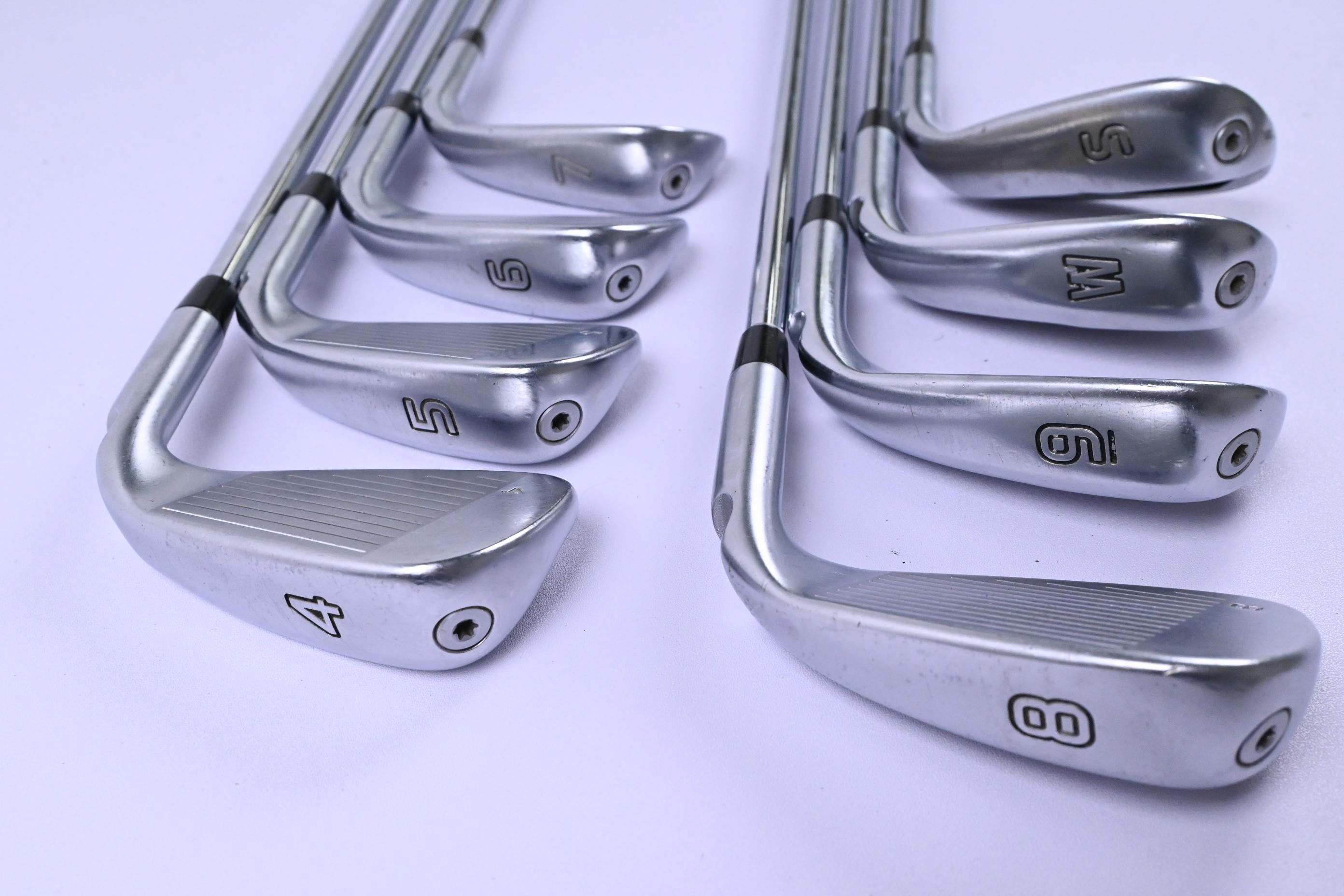 Left Hand Ping G410 Irons / 4-PW+SW / Black Dot / Regular Flex AWT 2.0 Shafts