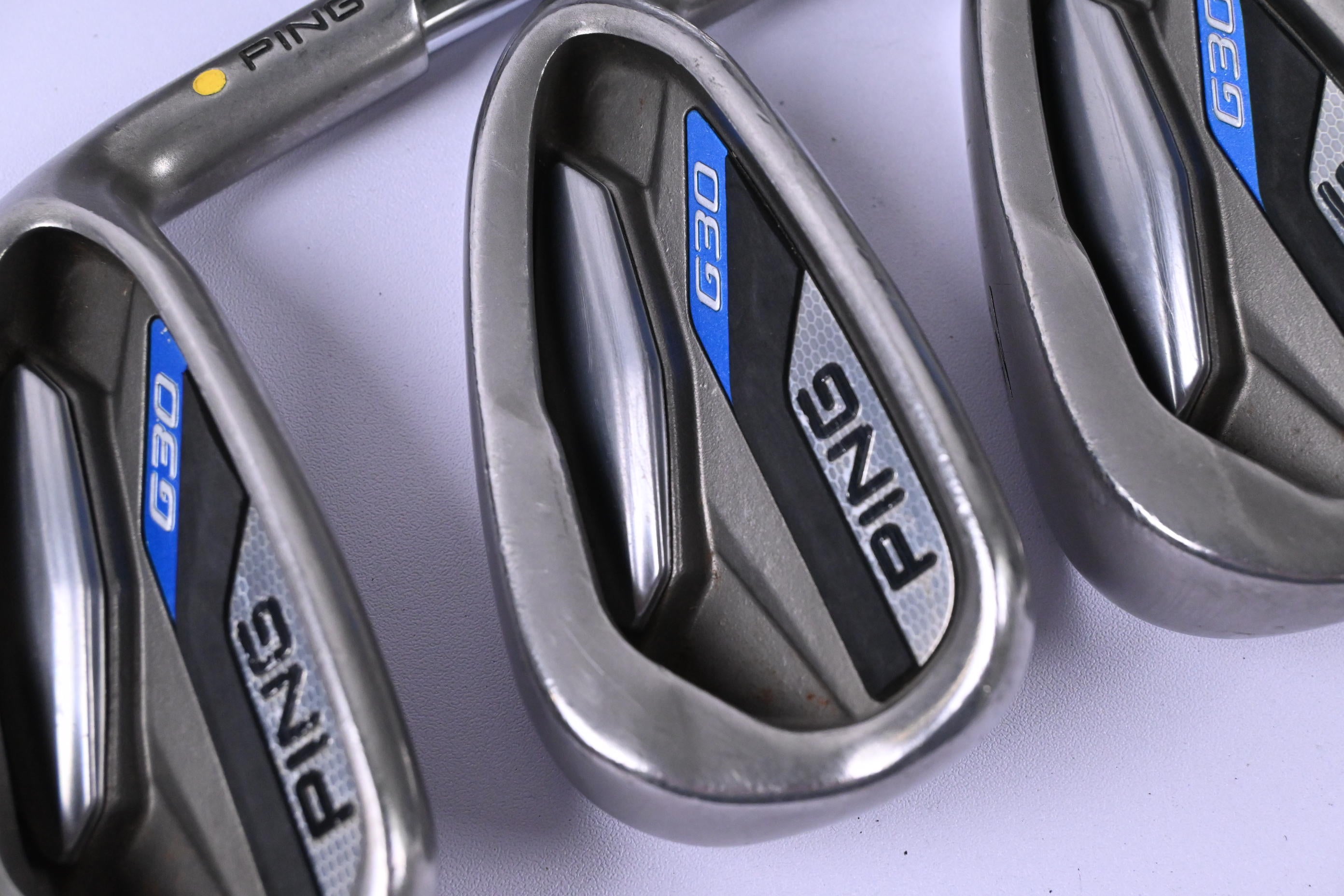 Ping G30 Irons / 5-PW+SW / Yellow Dot / Stiff Flex Ping CFS Distance Shafts