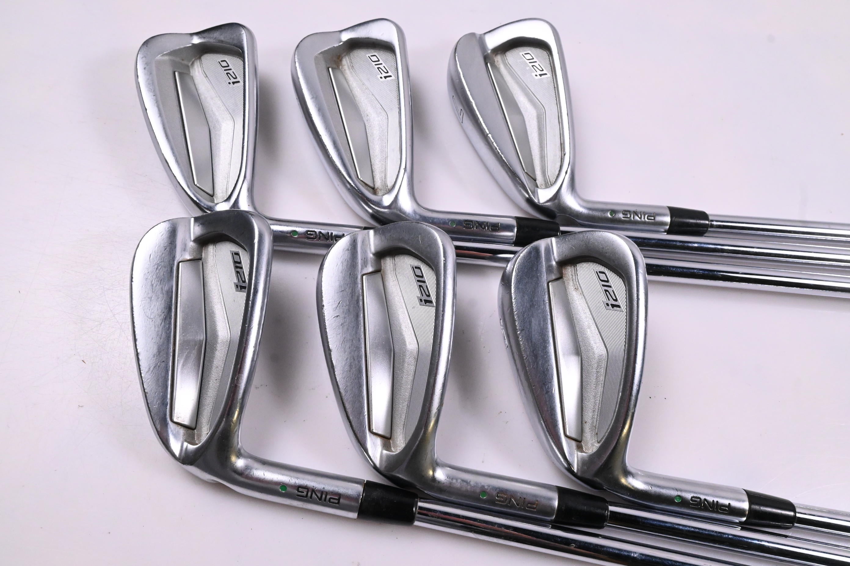 Left Hand Ping i210 Irons / 5-PW / Green Dot / Stiff Flex N.S.Pro Modus³ Tour 120