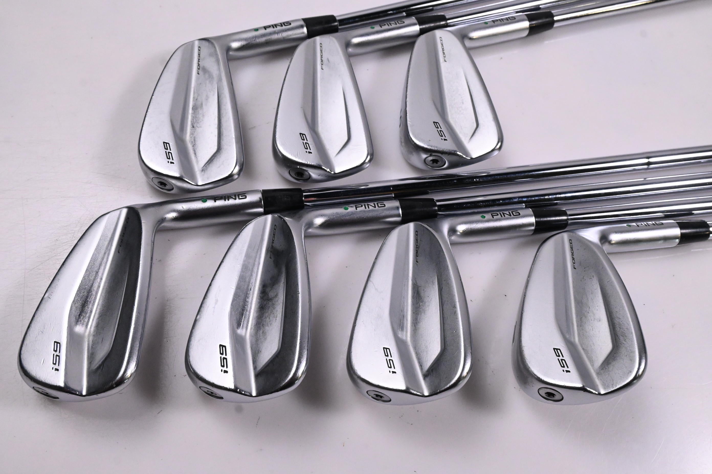 Ping i59 Irons / 4-PW / Green Dot / Stiff Flex Dynamic Gold 120 S300 Shafts