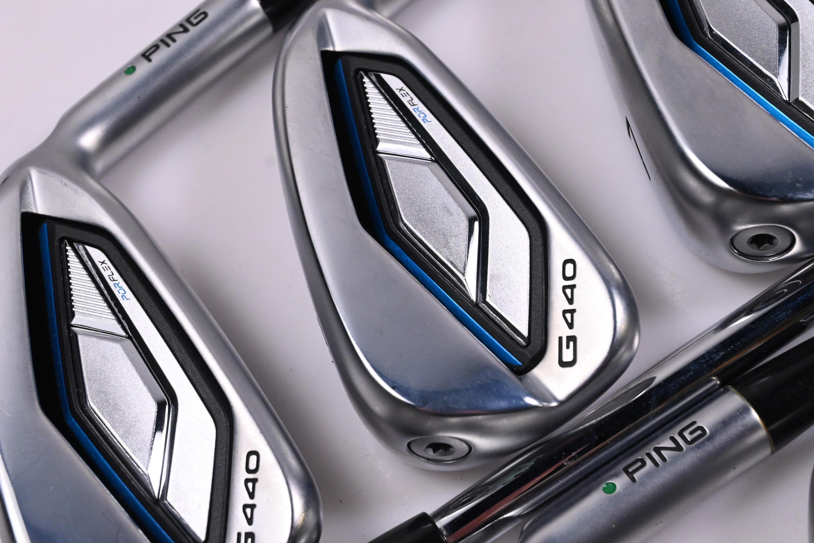 Ping G440 Irons / 5-PW+GW / Green Dot / Regular Flex Ping AWT 3.0 Shafts
