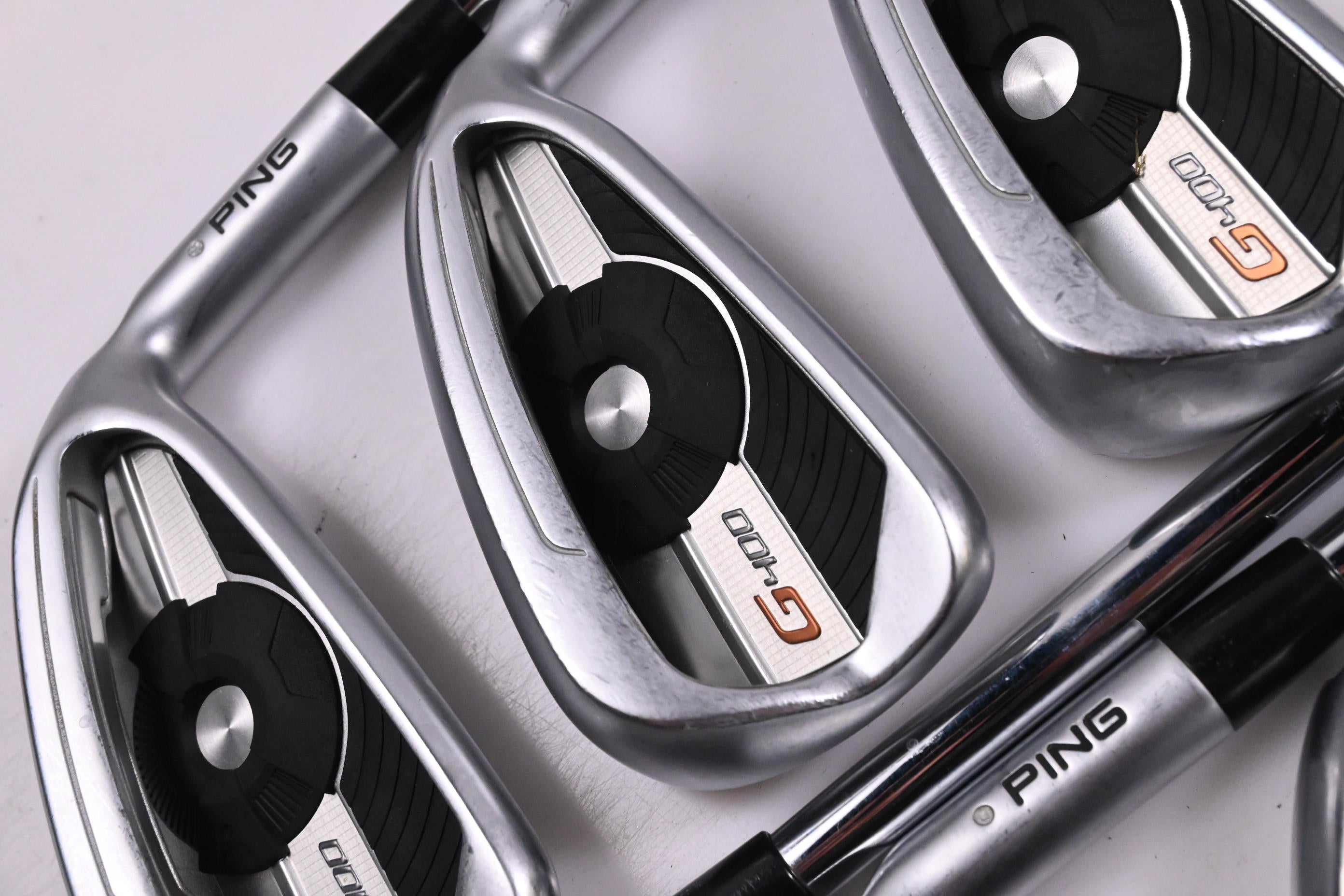 Ping G400 Irons / 4-PW / Silver Dot / Stiff Flex Ping AWT 2.0 Shafts