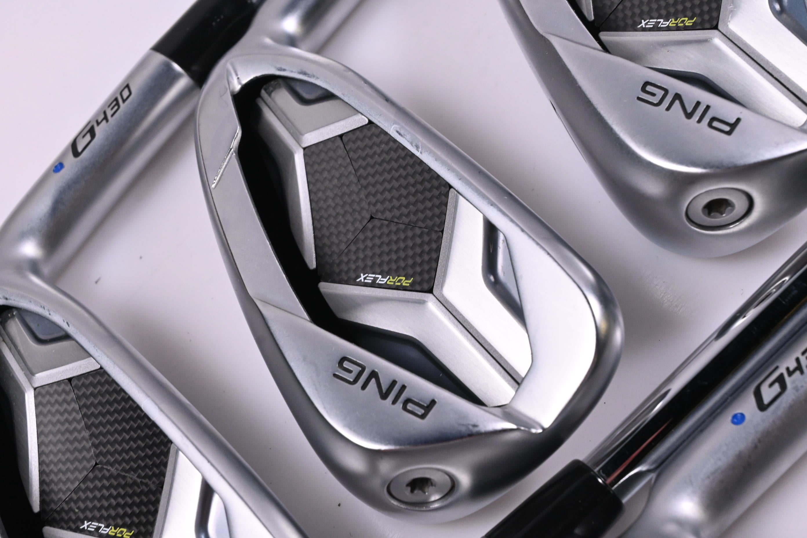 Ping G430 Irons / 5-PW / Blue Dot / Regular Flex Ping AWT 2.0 Shafts