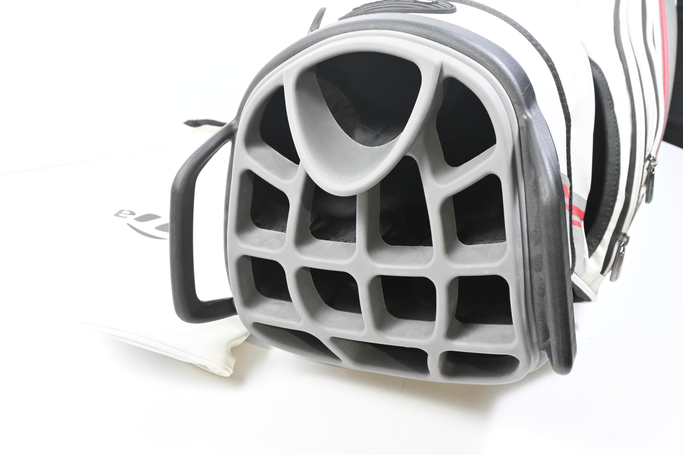 Taylormade Monaco Cart Bag / 14-Way Divider / White, Grey & Red