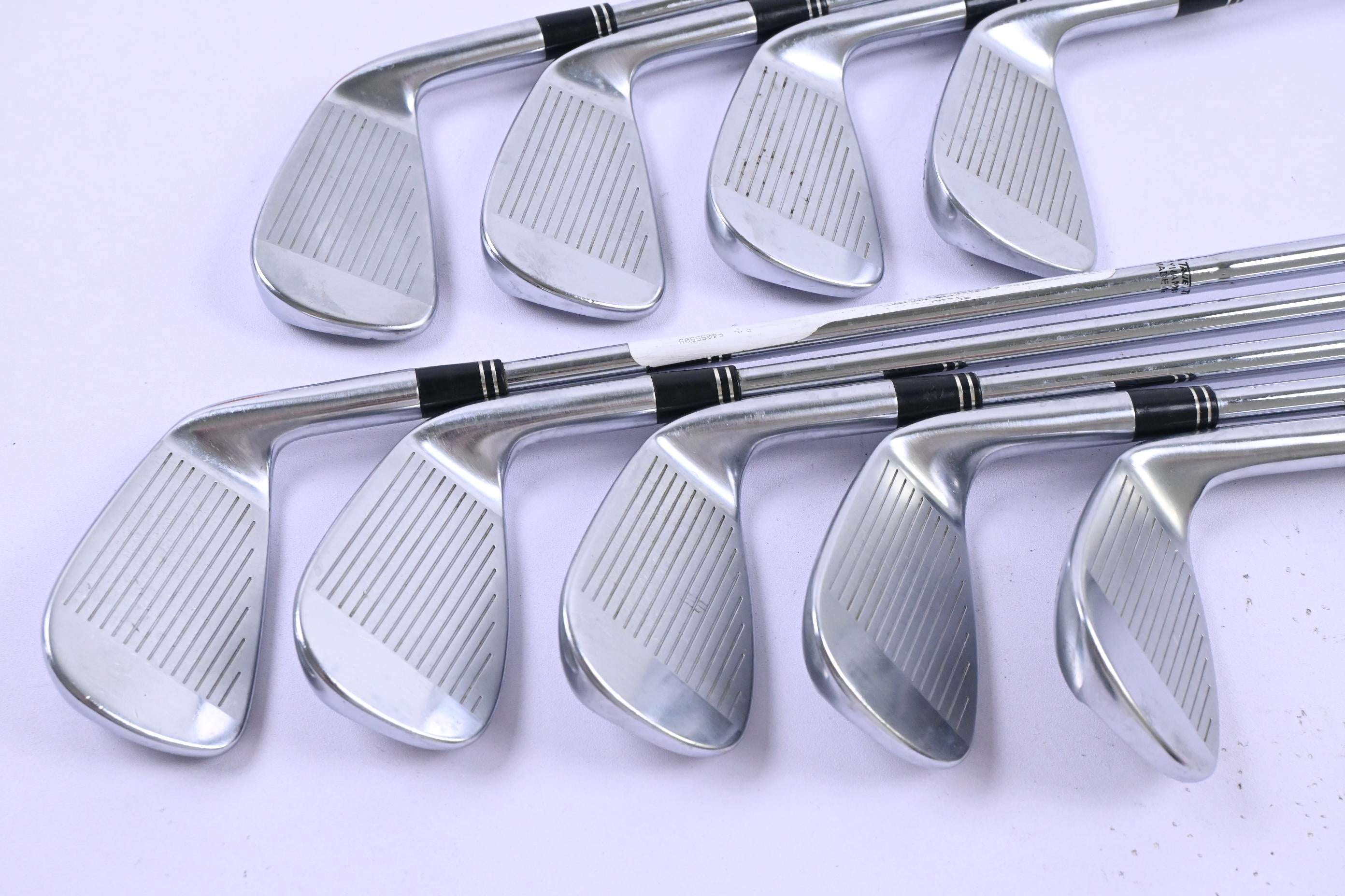 Left Hand Taylormade Tour Preferred TP 2009 Irons / 3-PW+SW / Stiff Flex Shafts