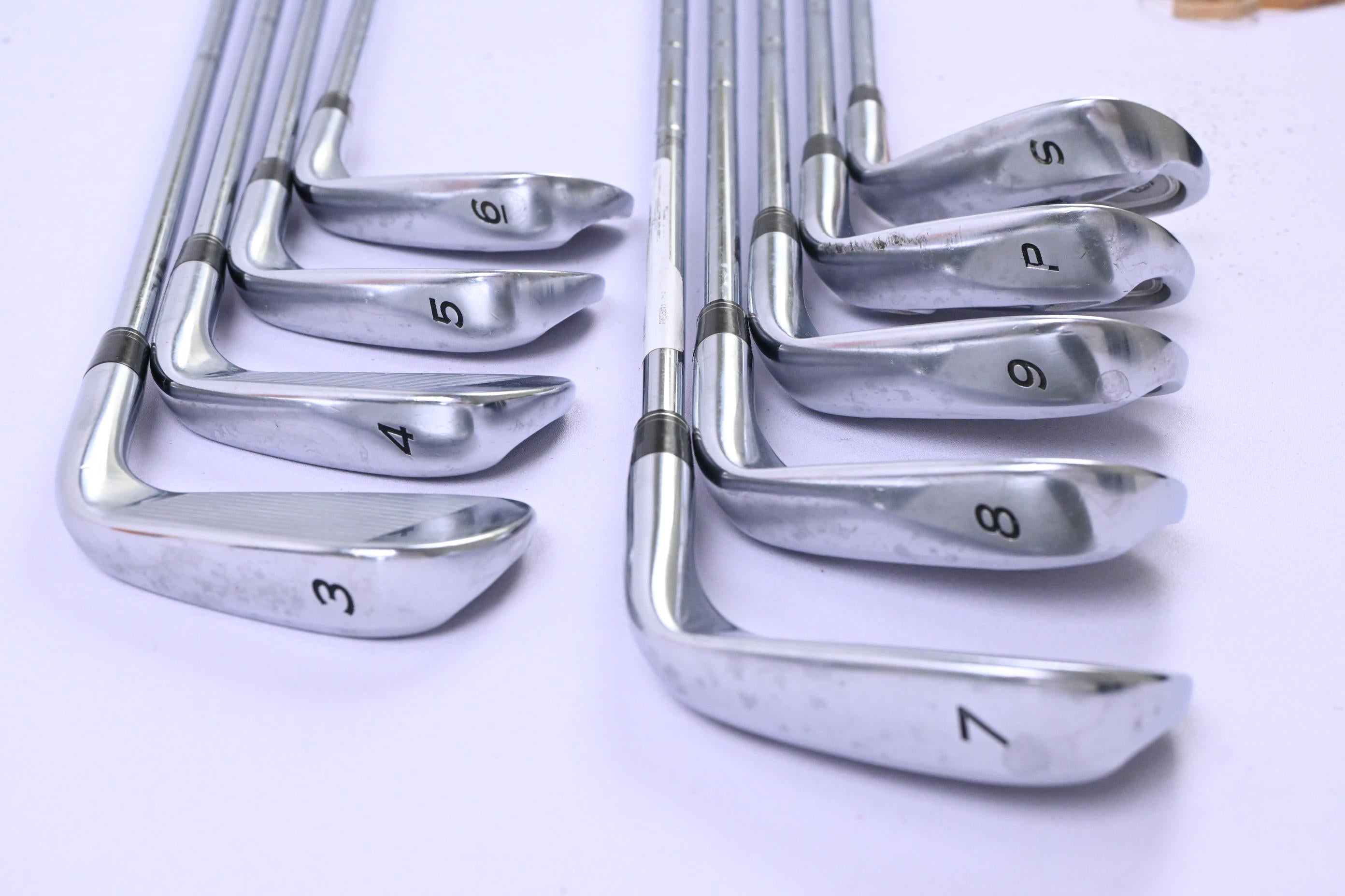 Left Hand Taylormade Tour Preferred TP 2009 Irons / 3-PW+SW / Stiff Flex Shafts