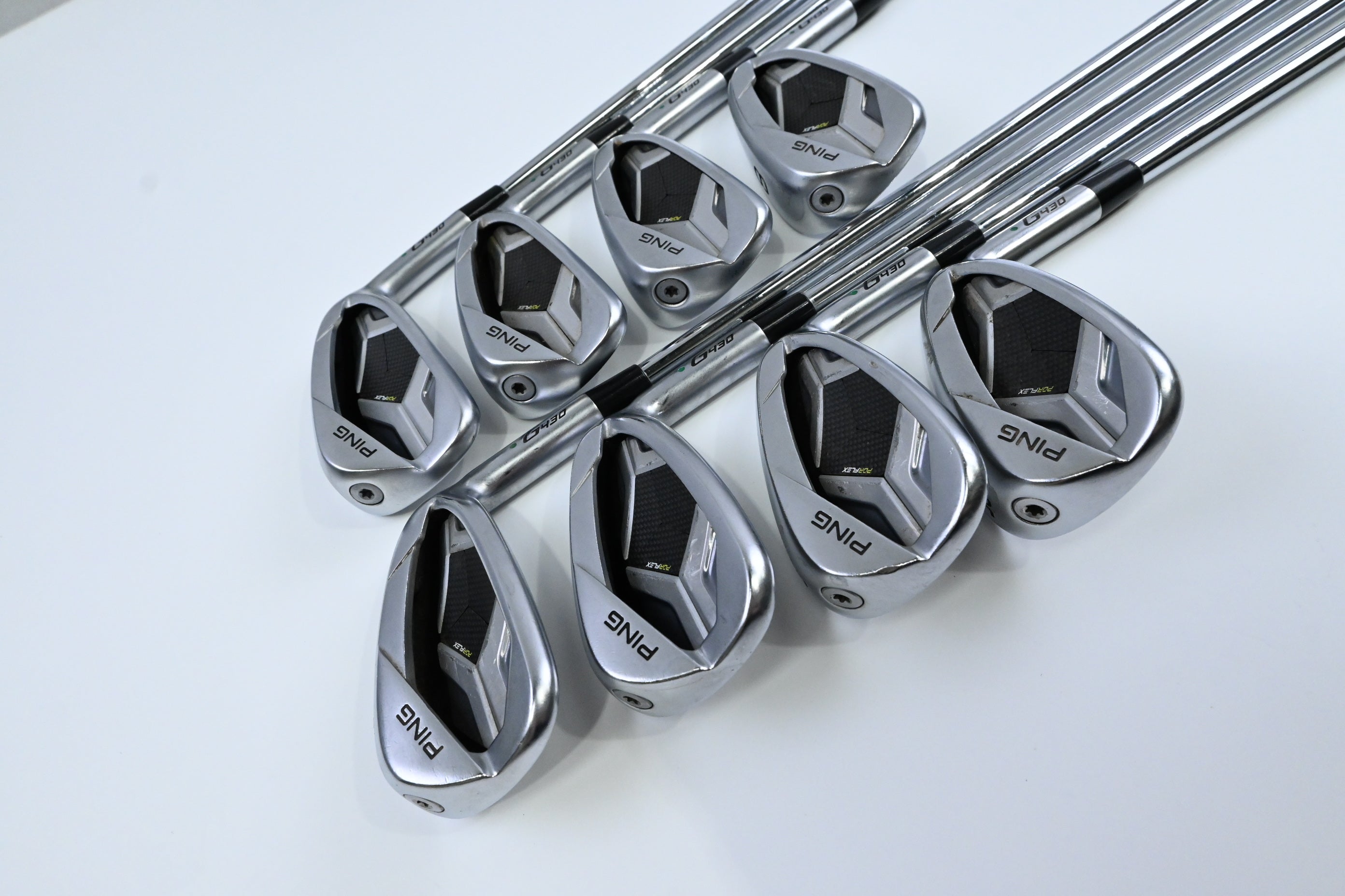 Ping G430 Irons / 5-PW+45°+50° / GreenDot / Regular Flex Ping AWT 2.0 Shafts