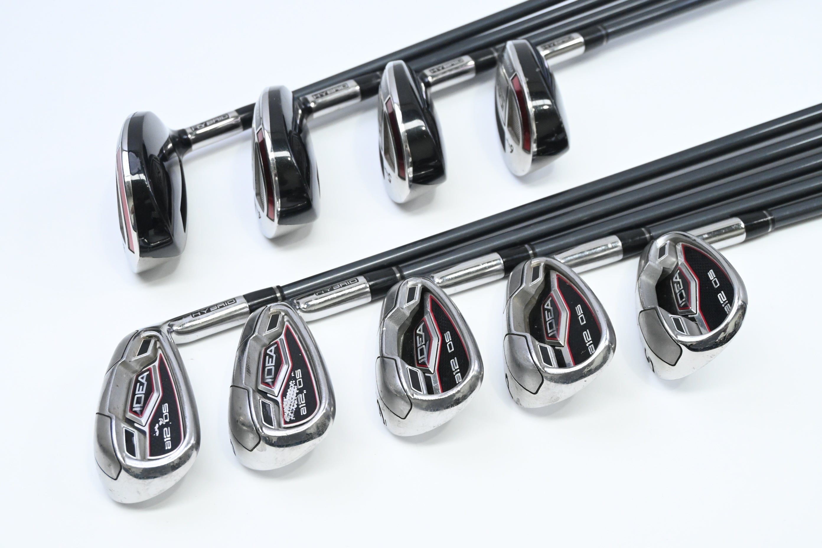 Adams Idea A12 OS Hybrid Combo Irons / 3-PW+SW / Senior Flex Grafalloy Blue 55