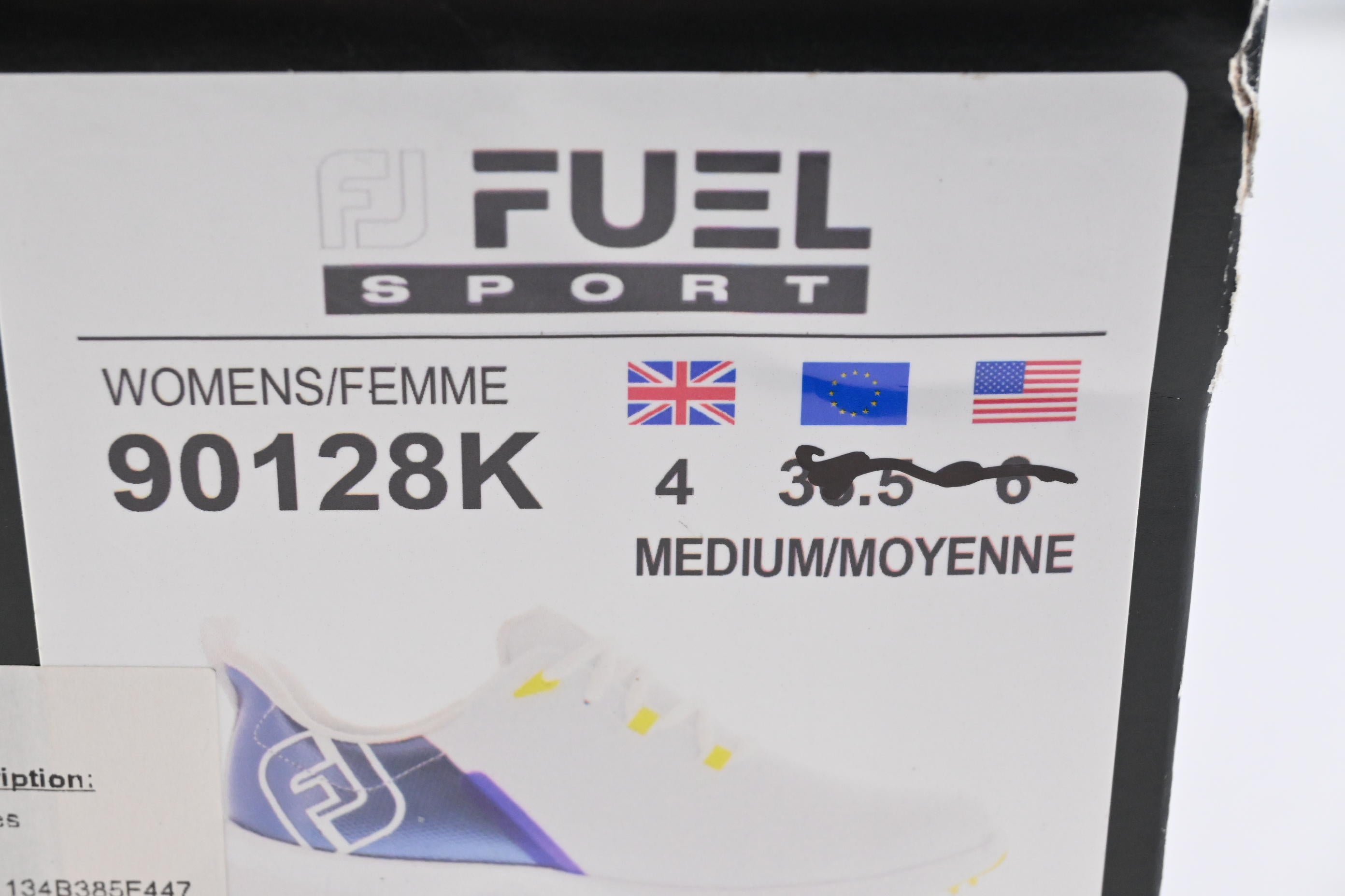 Ladies Footjoy Fuel Golf Shoes / Size UK 4 / White, Blue