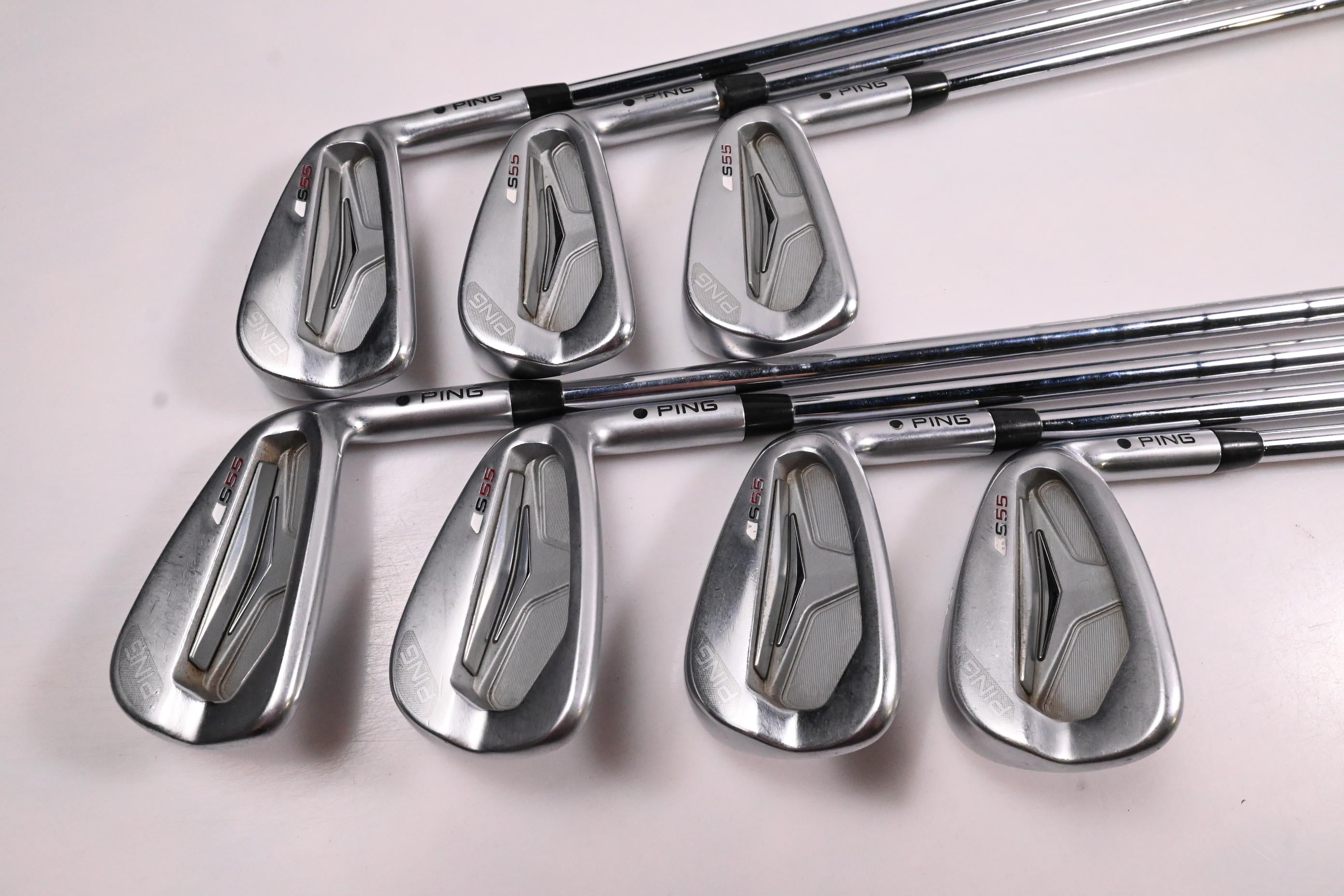 Ping S55 Irons / 4-PW / Black Dot / Stiff Flex KBS Tour 120 Shafts