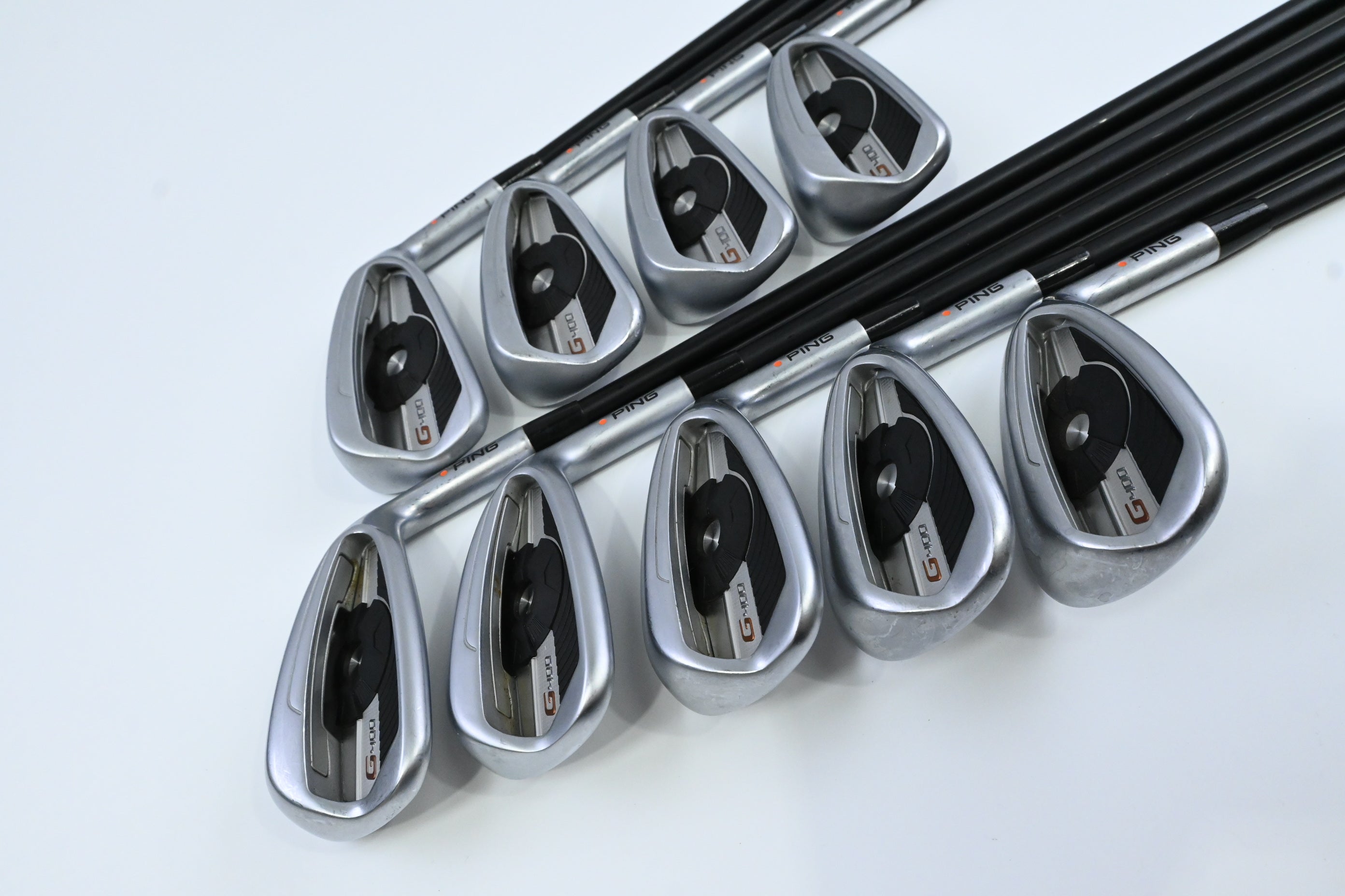 Ping G400 Irons / 4-PW+UW+SW / Orange Dot / Senior Flex Ping Alta CB Shafts