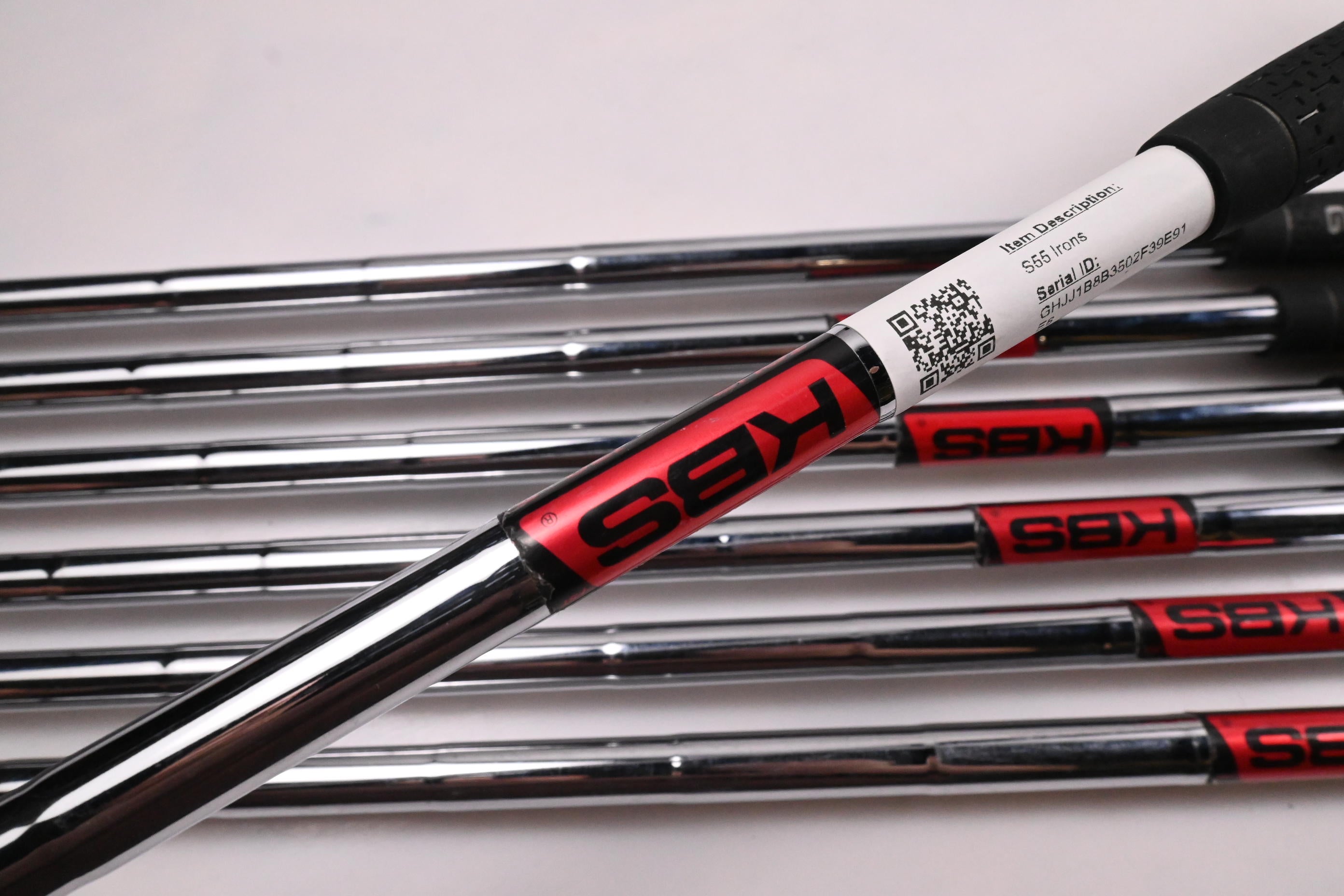 Ping S55 Irons / 4-PW / Black Dot / Stiff Flex KBS Tour 120 Shafts