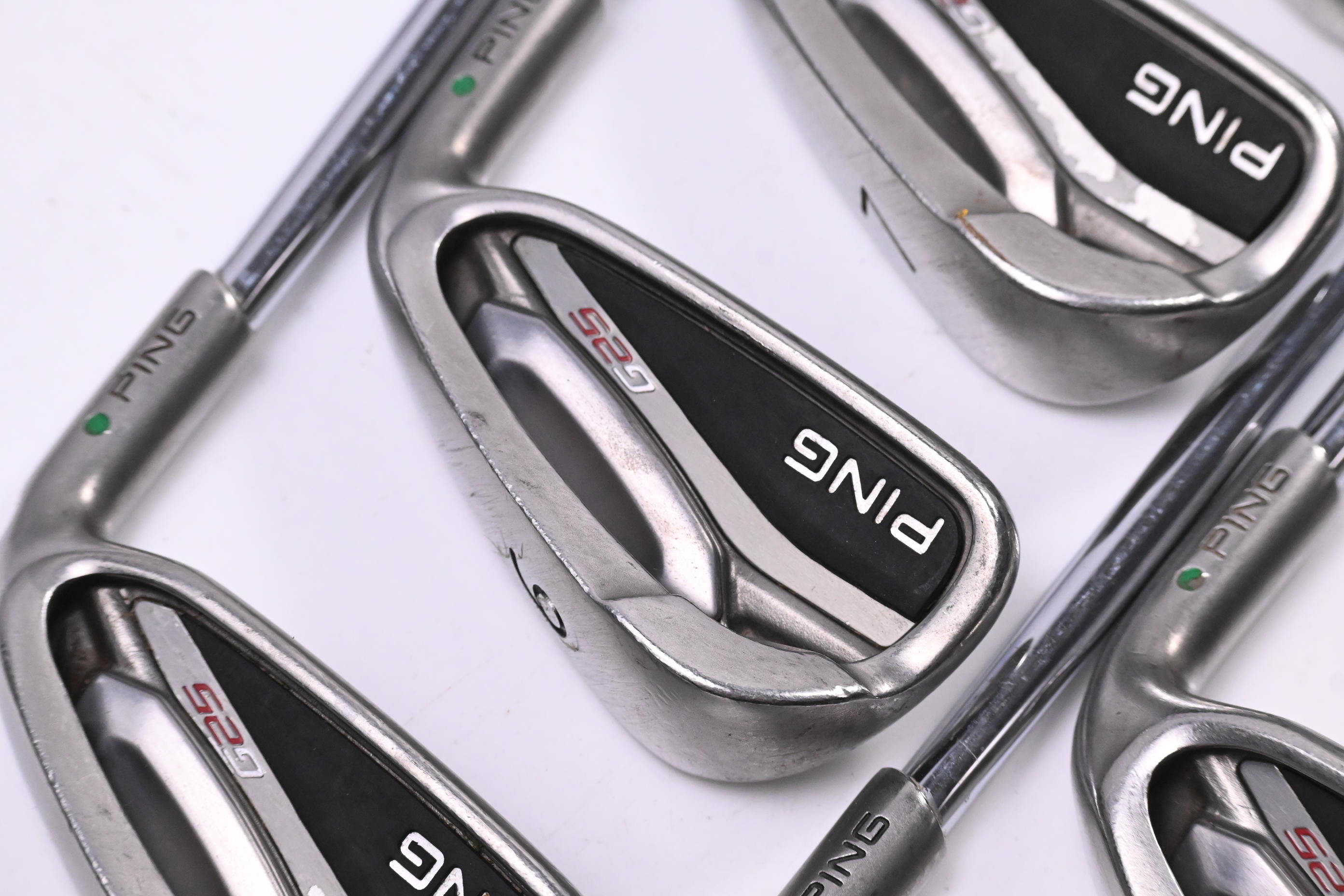 Ping G25 Irons / 5-PW+UW+SW / Green Dot / Regular Flex Ping CFS Shafts