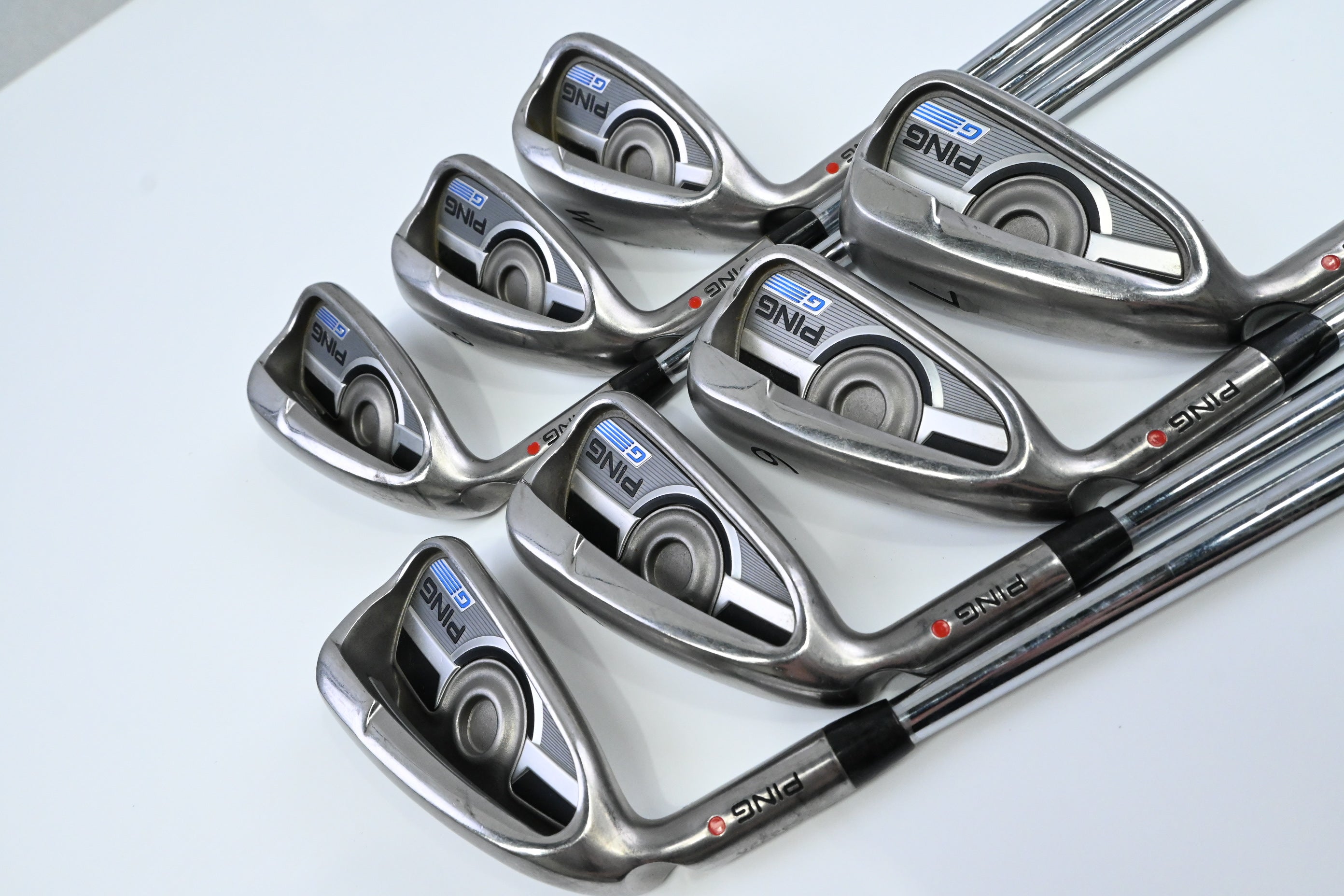 Left Hand Ping G Series Irons / 4-PW / Red Dot / Regular Flex Ping AWT 2.0