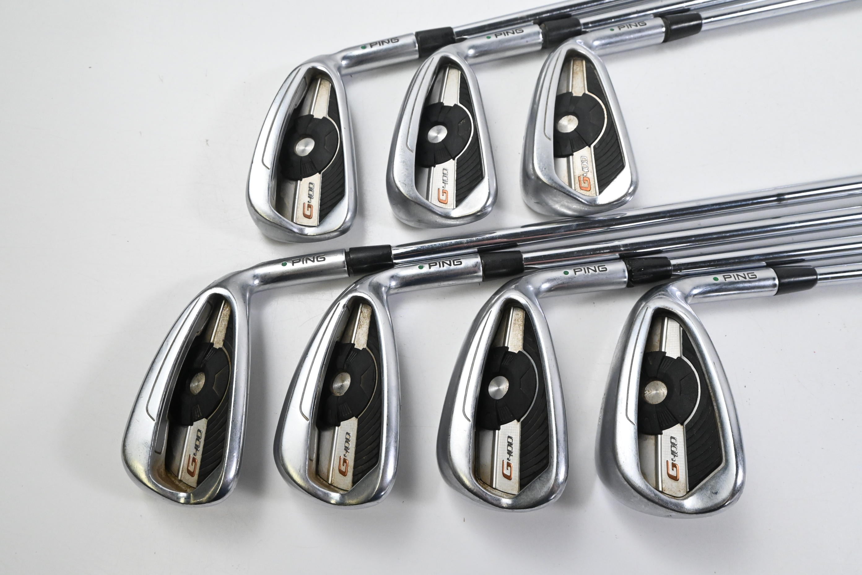 Ping G400 Irons / 4-PW / Green Dot / Stiff Flex Dynamic Gold S300 Shaft