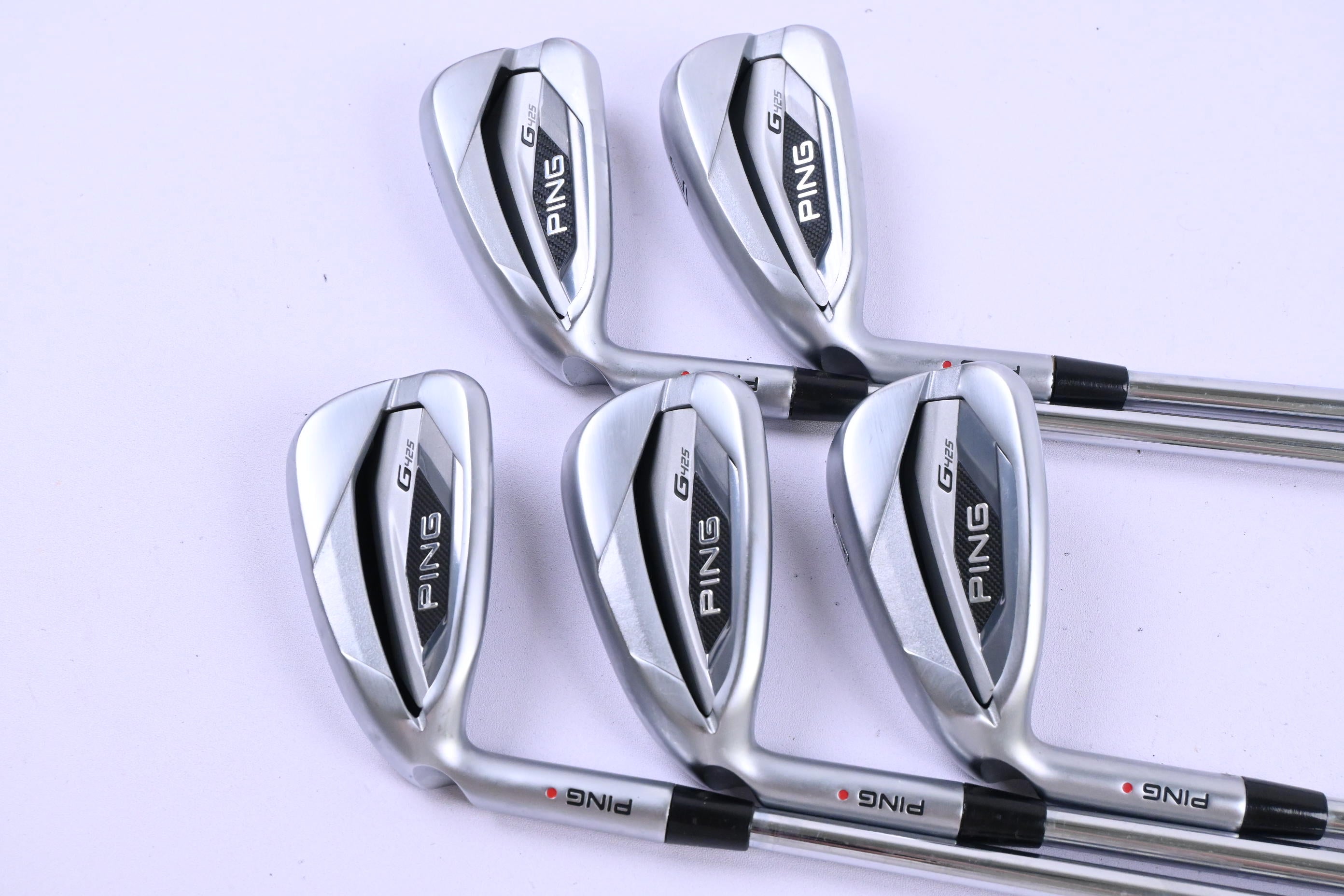 Left Hand Ping G425 Irons / 6-PW / Red Dot / X-Flex Project X Rifle Shafts