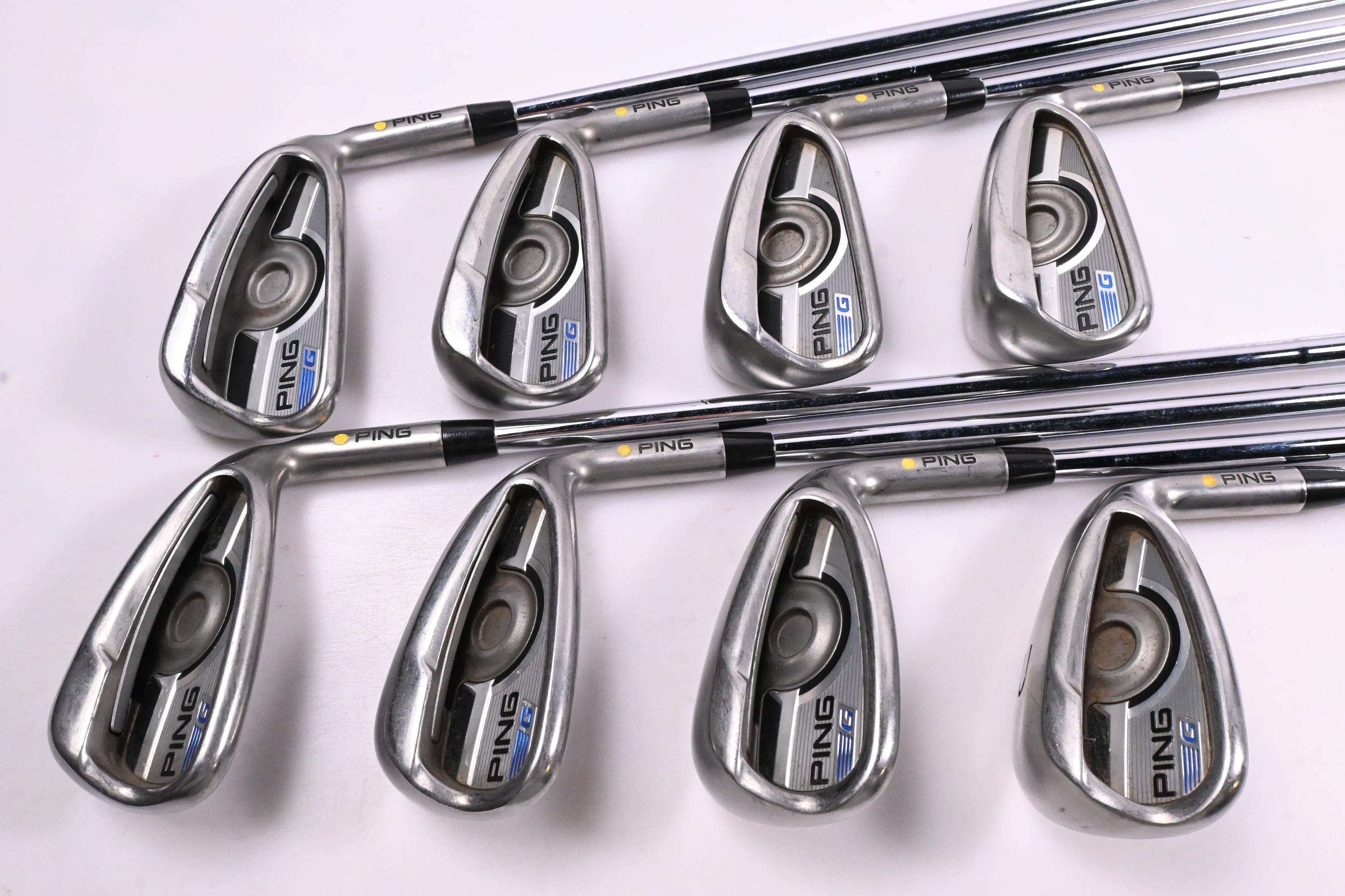 Ping G Series Irons / 4-PW+GW / Yellow Dot / Regular Flex Ping AWT 2.0 Shafts